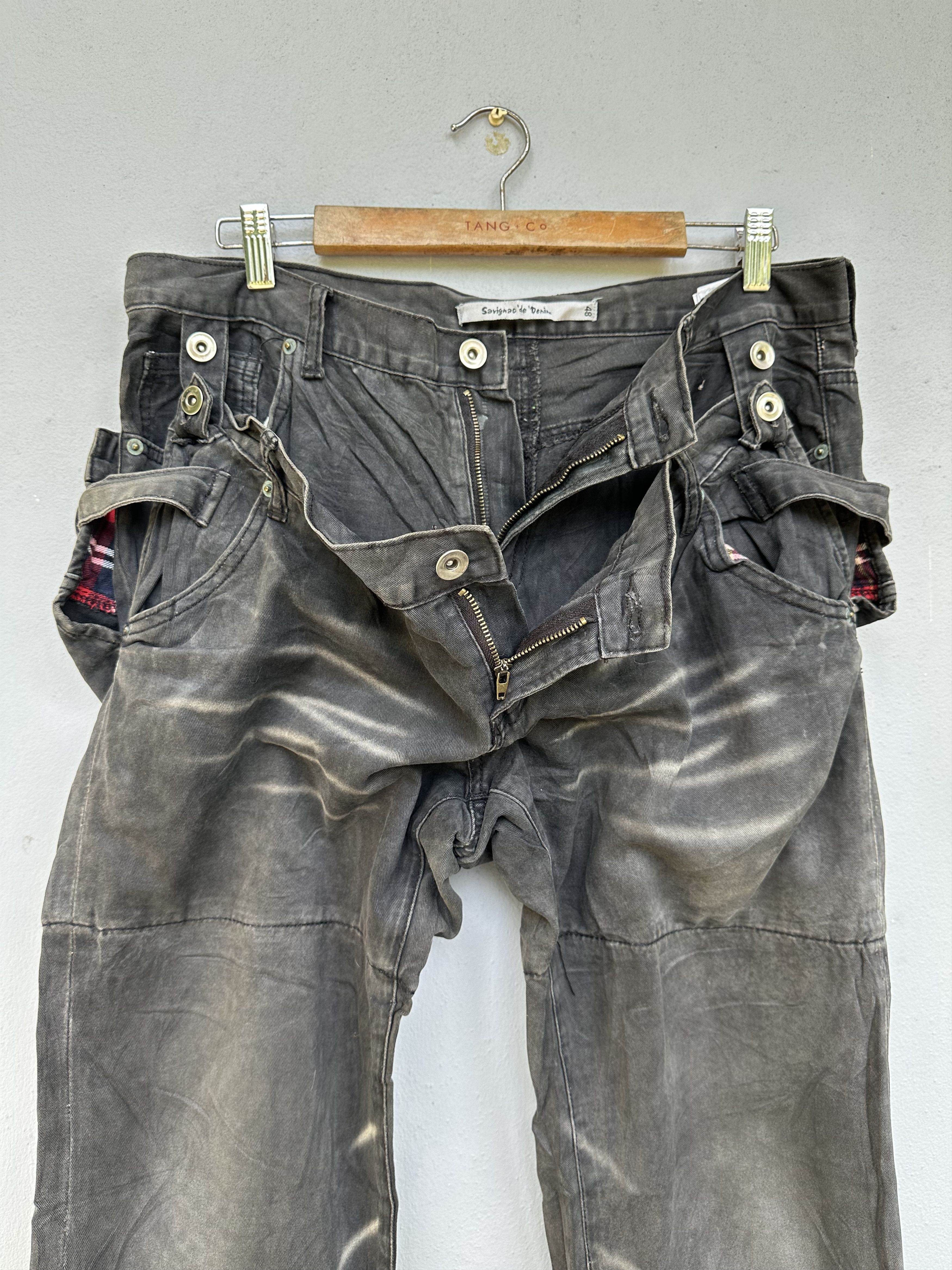 Japanese Brand Rare Savignac De Denim Double Waist Seditionaries Distressed Size US 32 / EU 48 - 7 Thumbnail