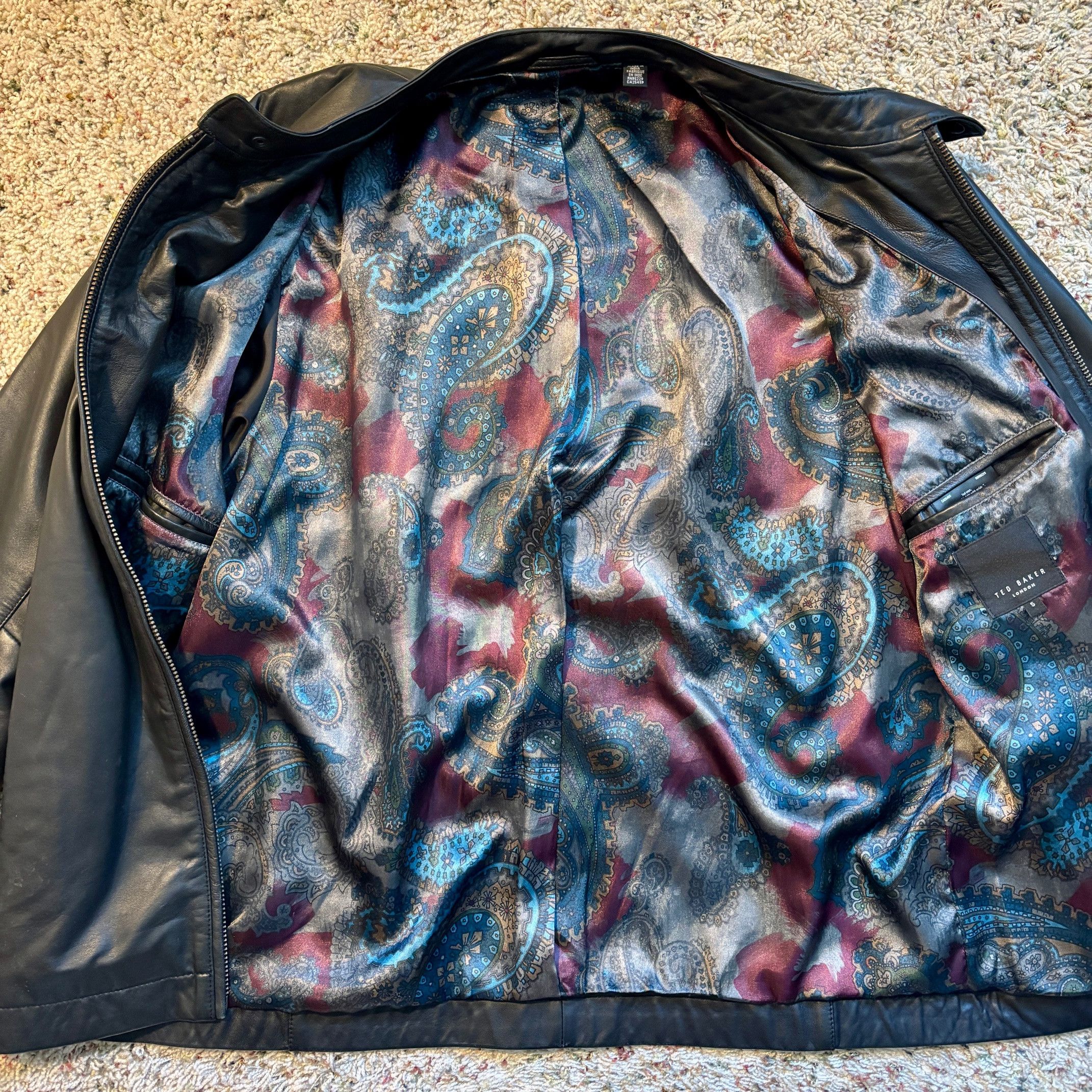 Ted Baker Ted Baker 100% Leather Black Bomber Jacket, Medium (5) Size US M / EU 48-50 / 2 - 4 Thumbnail