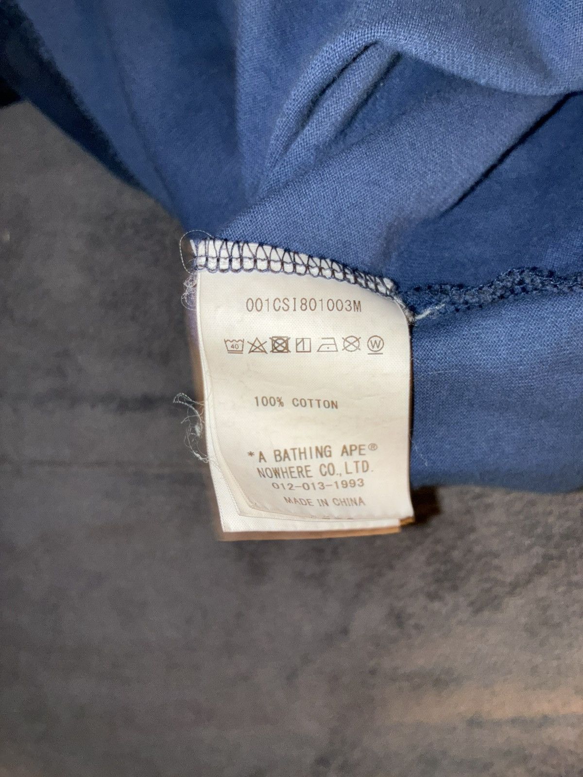 Bape Navy Blue Bape Tee Size US XL / EU 56 / 4 - 6 Thumbnail