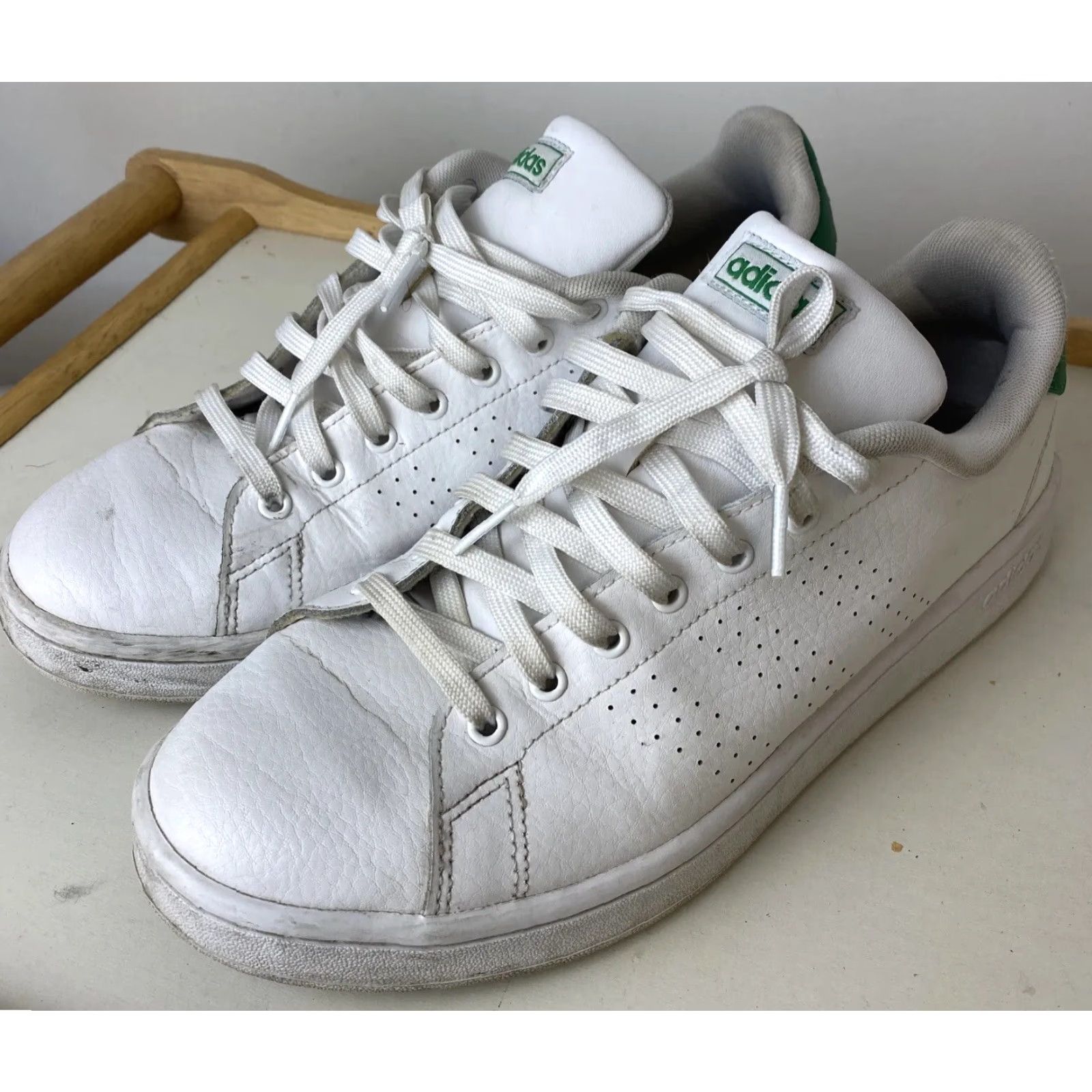 Adidas Adidas Cloudfoam Advantage Leather Sneakers Men Size 10 White ATHLETIC sneakers Size US 10 / EU 43 - 3 Thumbnail