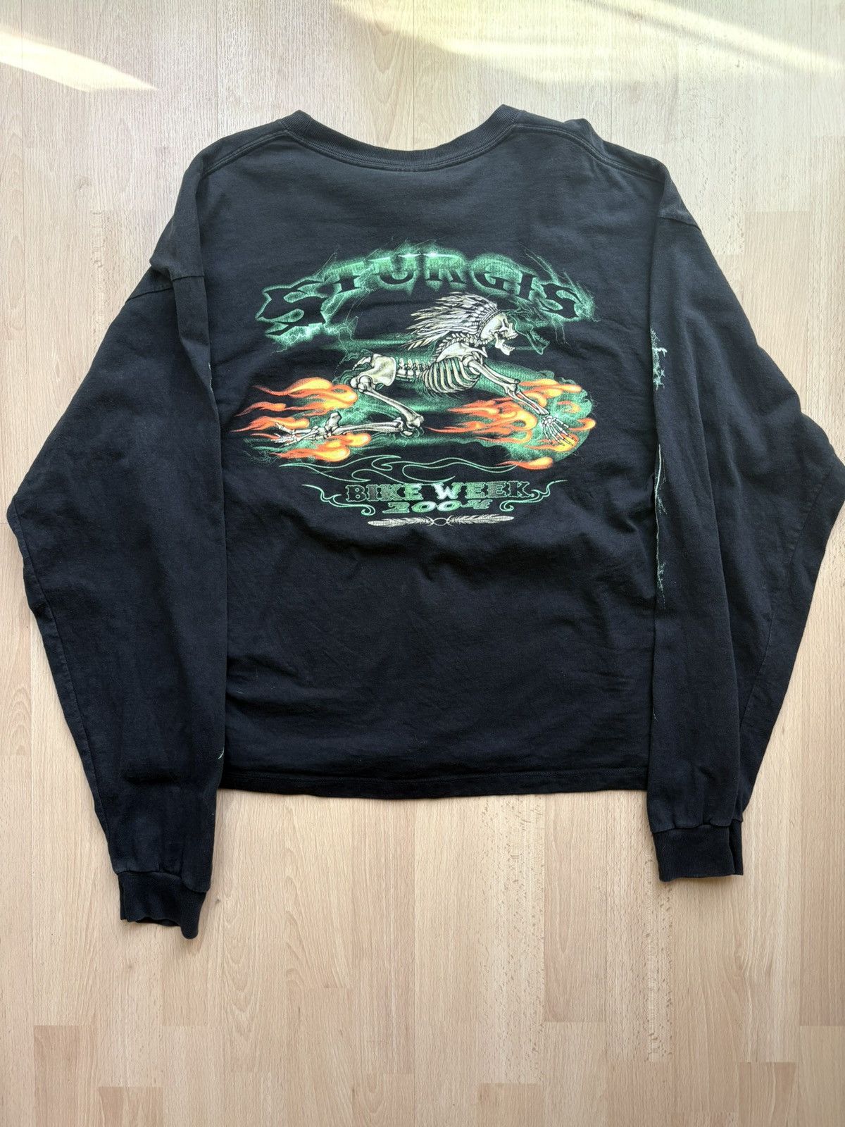 Hanes Vintage Sturgis Bike Week Lightning Long Sleeve 2004 Size US XL / EU 56 / 4 - 4 Thumbnail