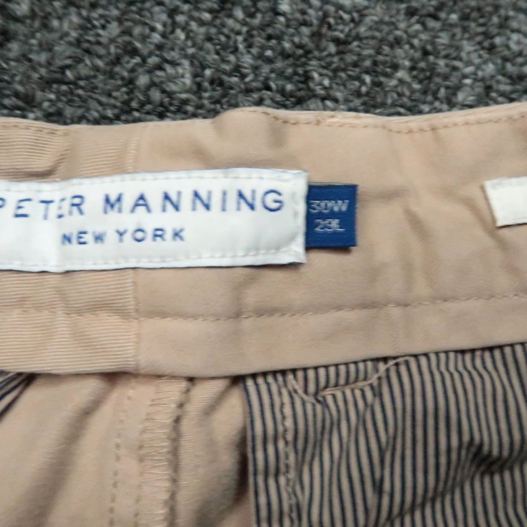 Vintage Peter Manning Pants Mens 30x29 Chino Slim Cotton Beige Tan Straight Front Pockets Slim Straight Leg 30 In Mens Underwear? Size US 30 / EU 46 - 3 Thumbnail