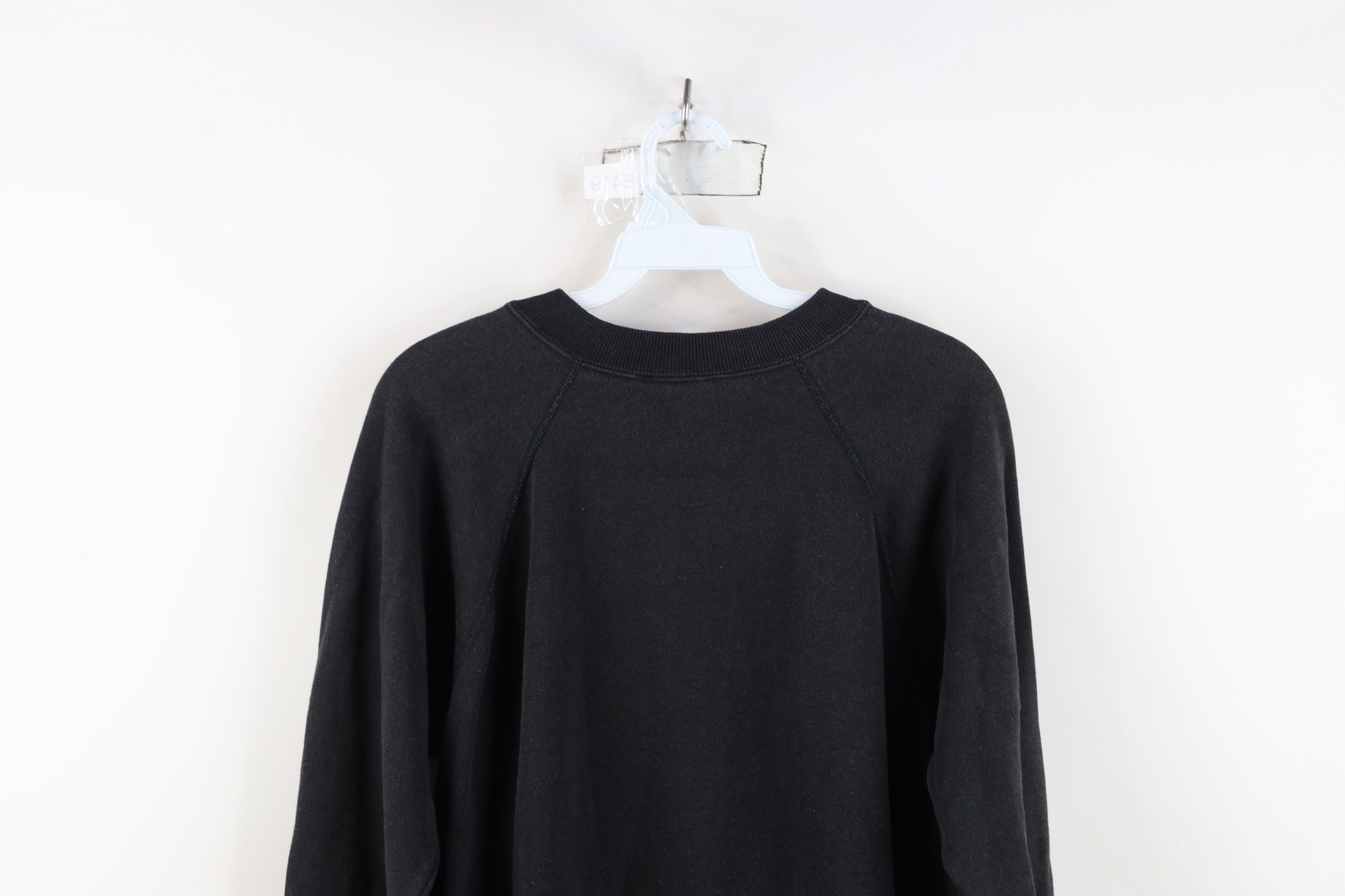 Hanes Vintage 80s 90s Hanes Blank Crewneck Sweatshirt Black USA Size L / US 10 / IT 46 - 13 Thumbnail