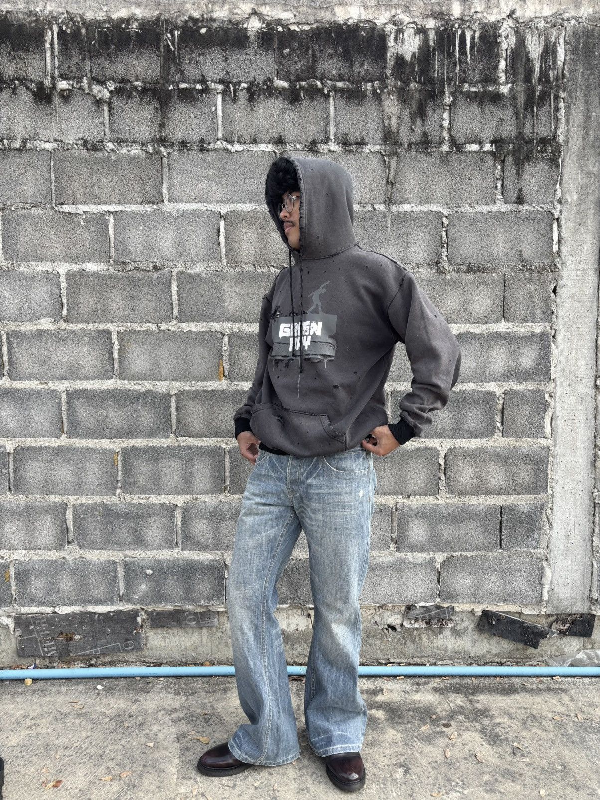 Vintage Faded Thrashed Green Day Bootleg Hoodie Size US XL / EU 56 / 4 - 6 Thumbnail