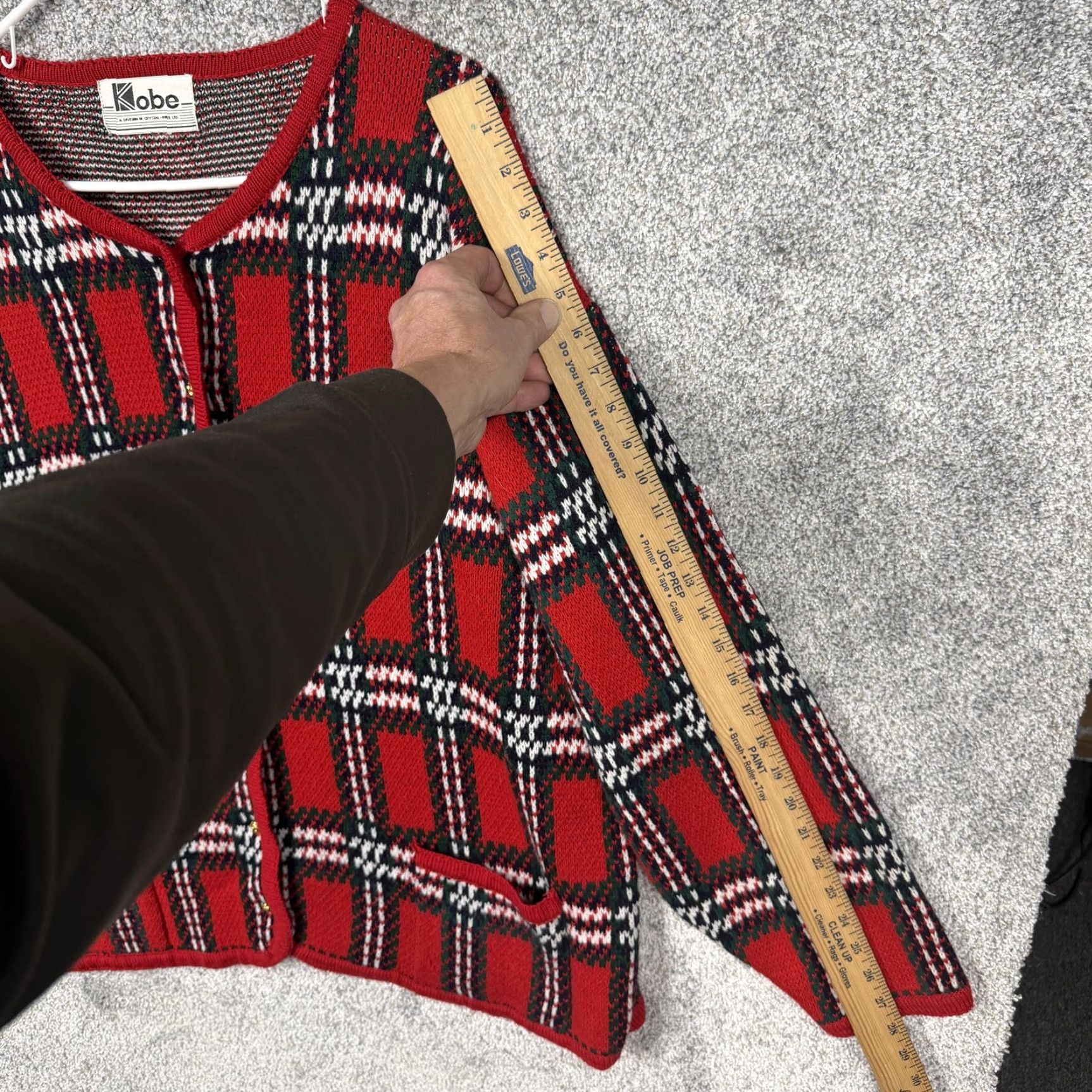 Vintage VINTAGE Kobe Cardigan Womens 3X Red Plaid Christmas Holiday Knit Sweater Size XXL / US 16-18 / IT 52-54 - 3 Thumbnail