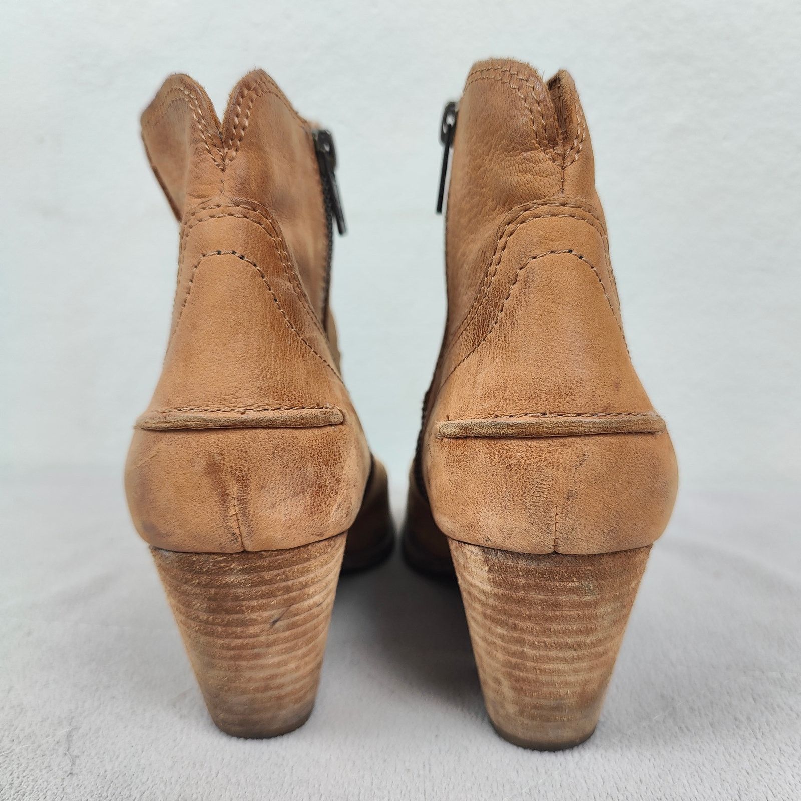 Frye Frye Reina Western Booties Womens 7M Tan Leather Size US 7 / IT 37 - 6 Thumbnail