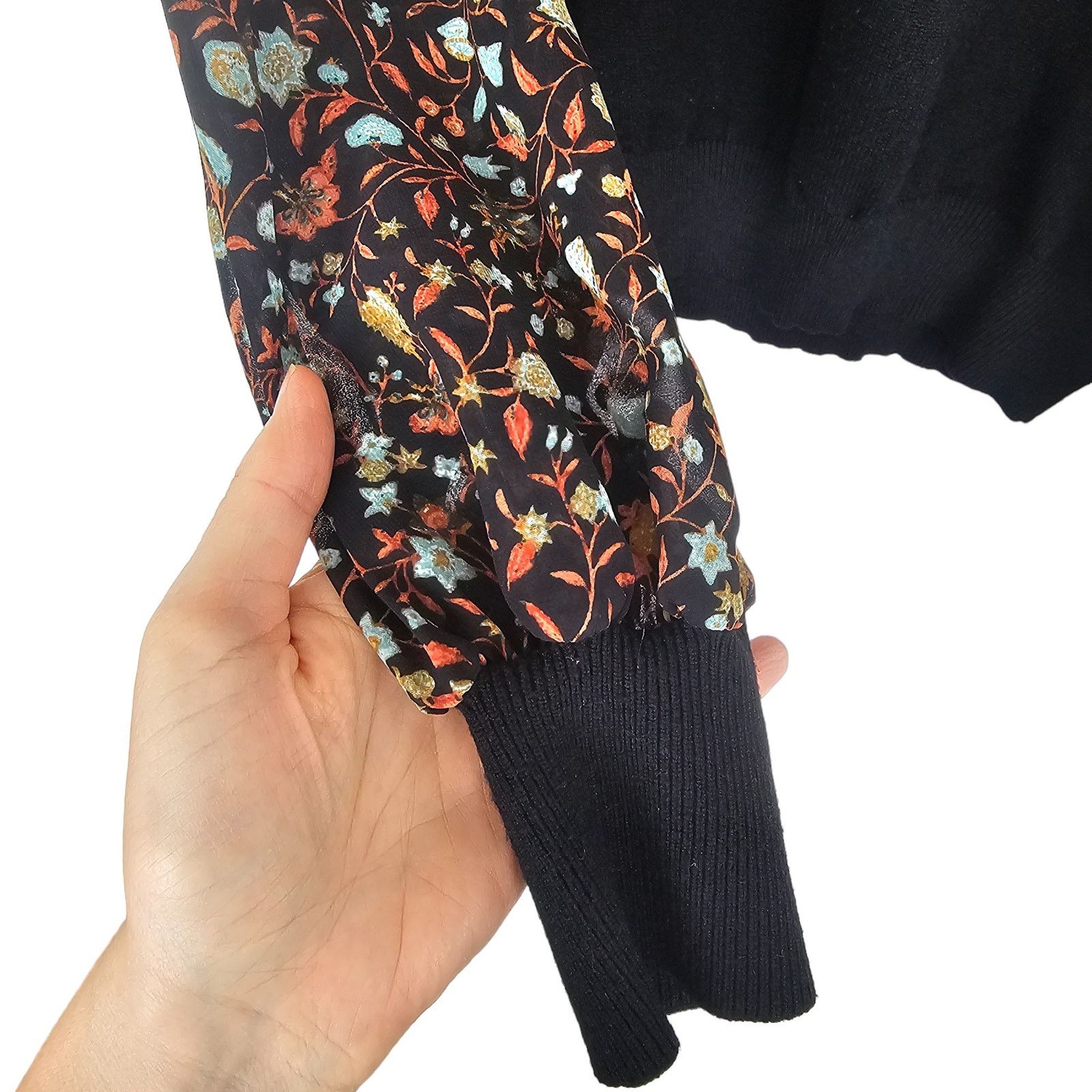 Nanette Lepore Nanette Lepore Womens Floral Sleeve Bow Sweater Size XL Size XL / US 12-14 / IT 48-50 - 4 Thumbnail