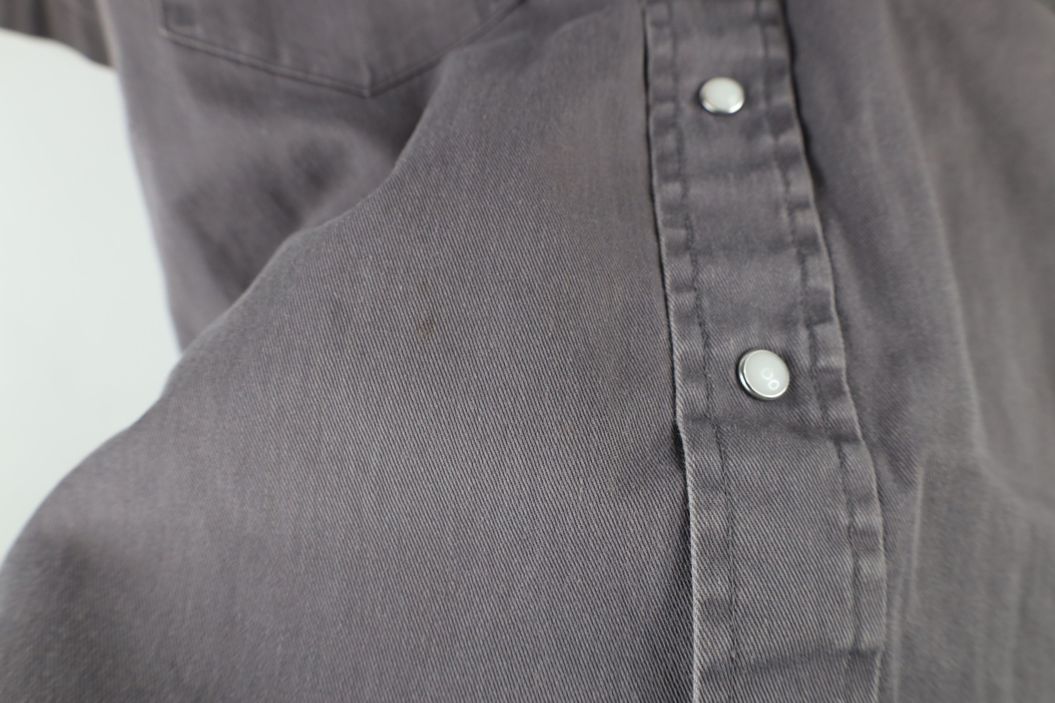 Vintage × Wrangler Vintage 90s Wrangler Western Cowboy Snap Button Shirt Gray Size US L / EU 52-54 / 3 - 10 Thumbnail