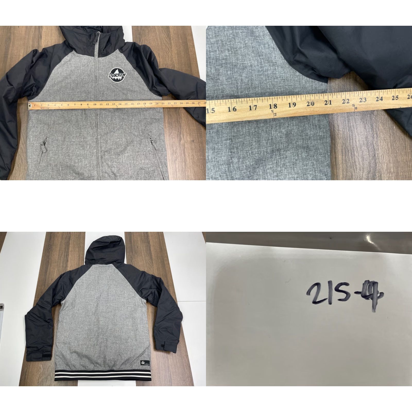 Burton Dry Ride Teen XL Gray Parka Jacket Hooded Snow Ski Winter All Seasons