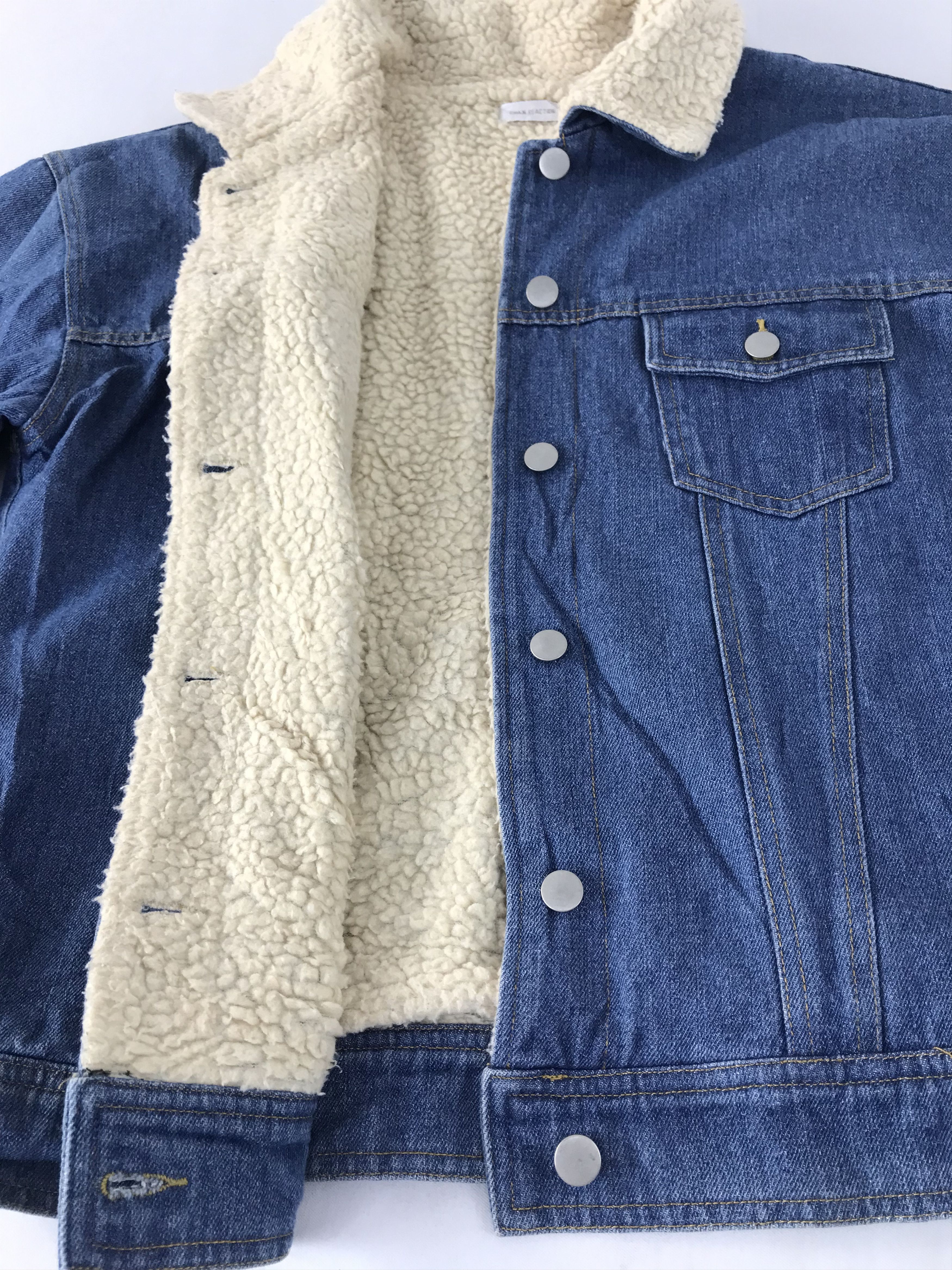 Japanese Brand Chain Reaction Sherpa Shearling Denim Padded Full Button Size US M / EU 48-50 / 2 - 5 Thumbnail