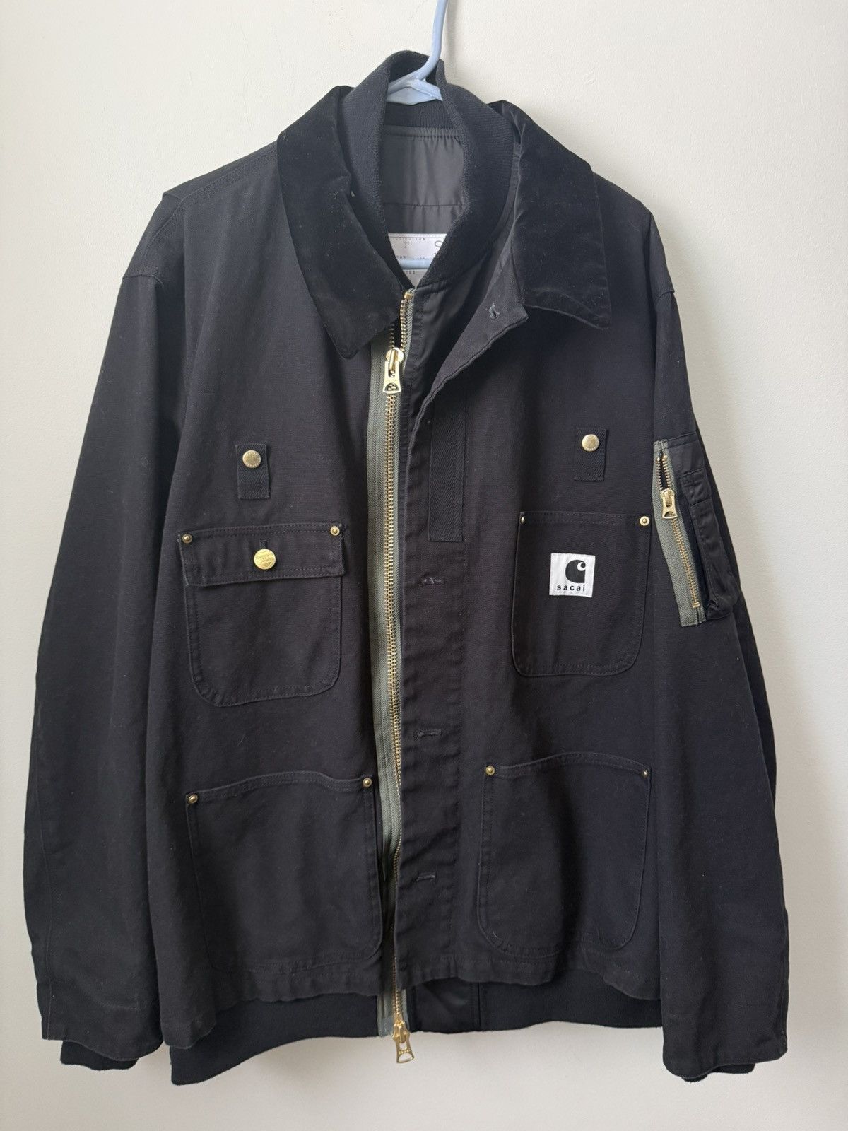 Carhartt Wip × Sacai Carhartt WIP x Sacai MA-1 Michigan Jacket Black Size US XL / EU 56 / 4 - 3 Thumbnail