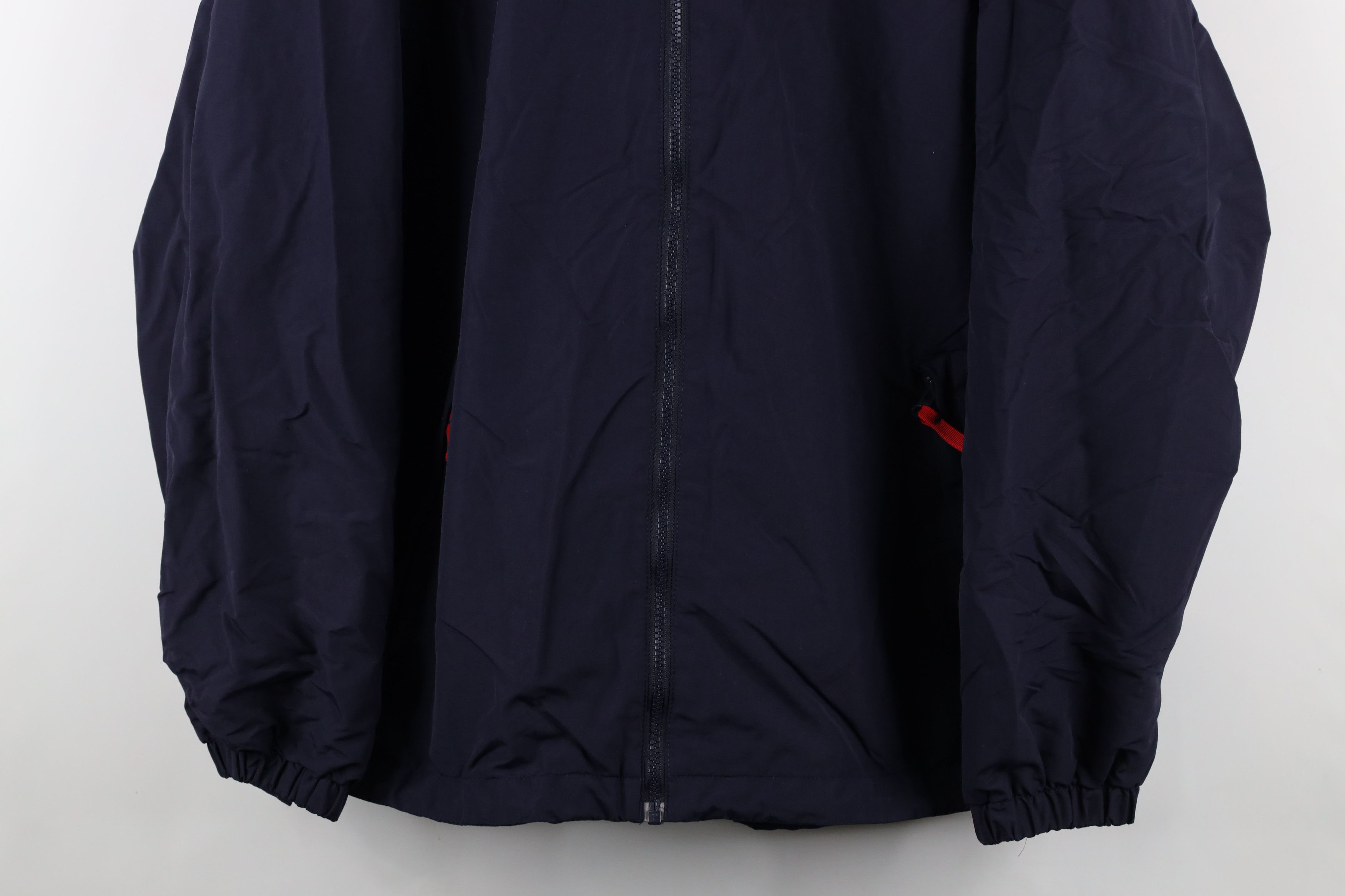 Lands' End × Vintage Vintage 90s Lands End Full Zip Hooded Rain Jacket Navy Blue Size US XL / EU 56 / 4 - 3 Thumbnail