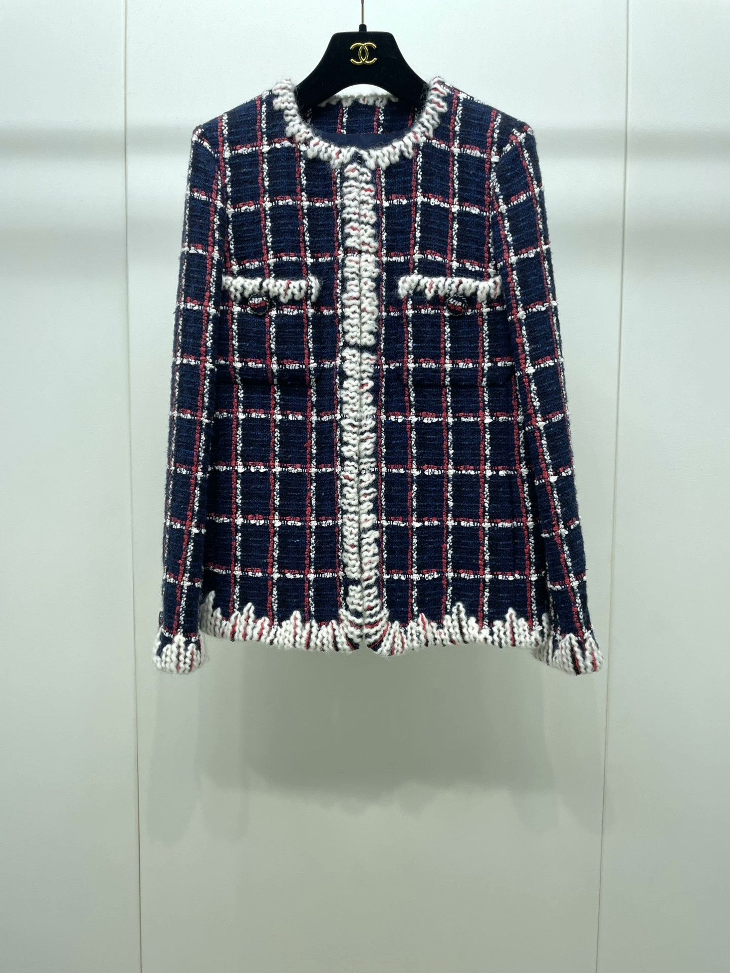 Chanel Chanel Blue Red Plaid Coat Size XXS / US 00 / IT 34 - 1 Thumbnail