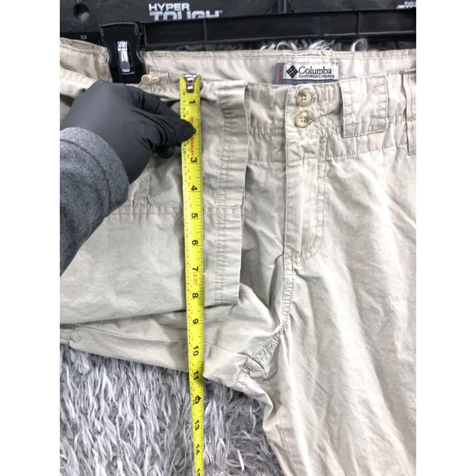 Vintage Columbia Capri Pants Womens Beige Regular Size 12 Inseam 24 Elastic Waist Pockets Straight Rise 8.5-10.5 Knit Polyester Front Flat Front Casual Formal Size 34" / US 12 / IT 48 - 4 Thumbnail