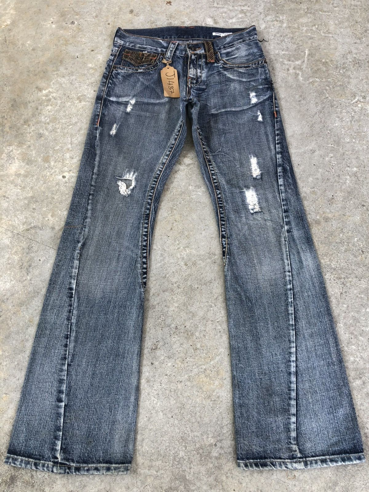 If Six Was Nine Semantic Design Flared Jeans Snake Skin Distressed Jeans Size US 30 / EU 46 - 1 Thumbnail