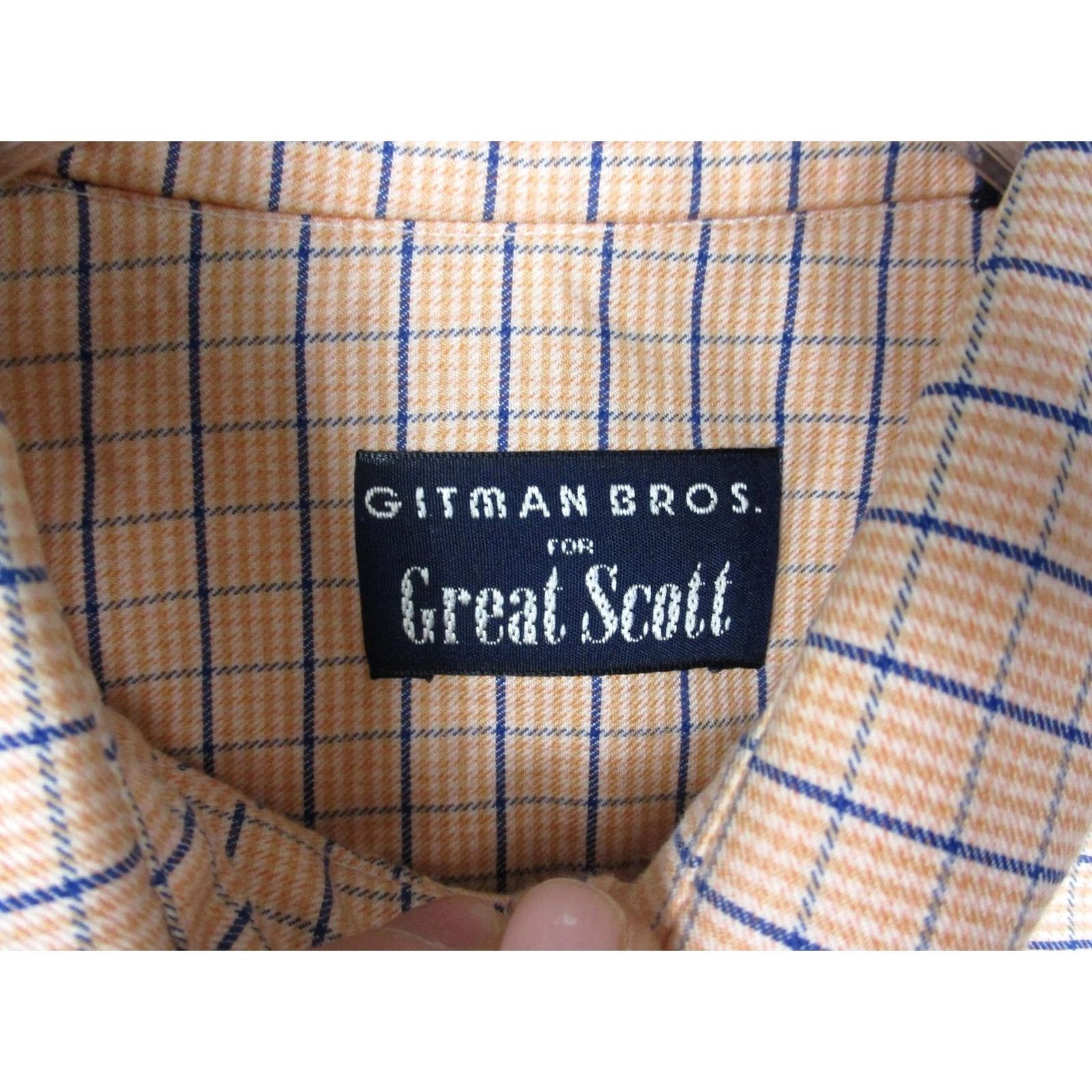 Vintage Gitman Bros Shirt Mens L Orange Check Button-Down Made USA Cotton Pocket Size US L / EU 52-54 / 3 - 3 Thumbnail