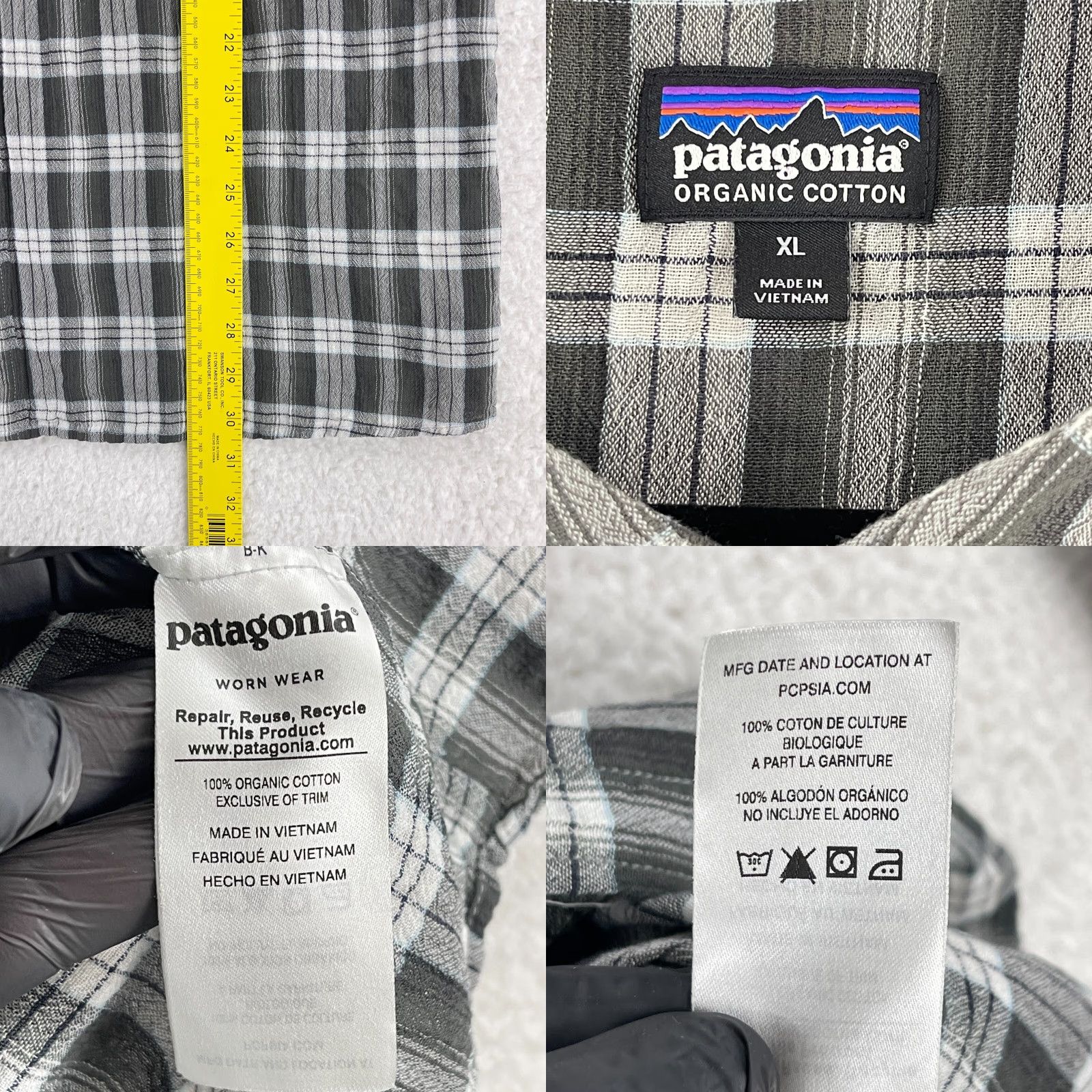 Patagonia Patagonia Steersman Button-Up Shirt Mens XL Gray Plaid Long Sleeve Casual Size US XL / EU 56 / 4 - 8 Thumbnail