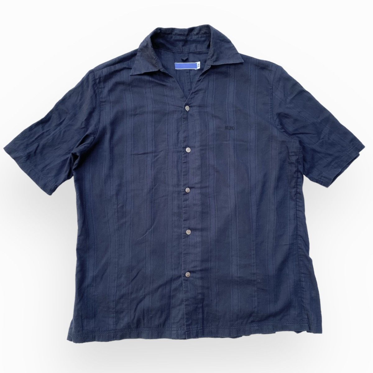 Number (N)ine Vintage 90’s N(N) Open Collar Black Stripe Shirt Size US M / EU 48-50 / 2 - 3 Thumbnail