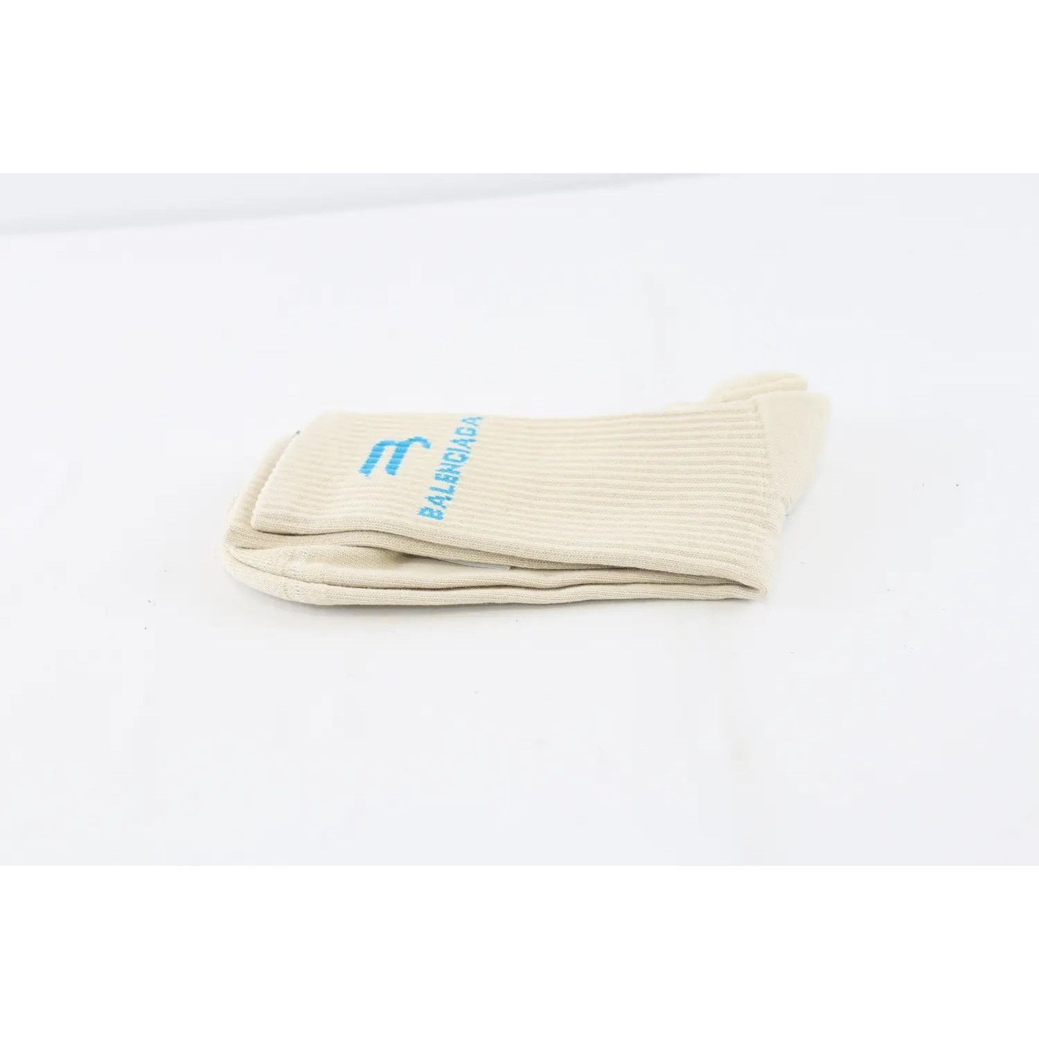 Balenciaga o1rshd1 Q:2 / Size: XL / Logo Socks in Beige Size ONE SIZE - 1 Thumbnail