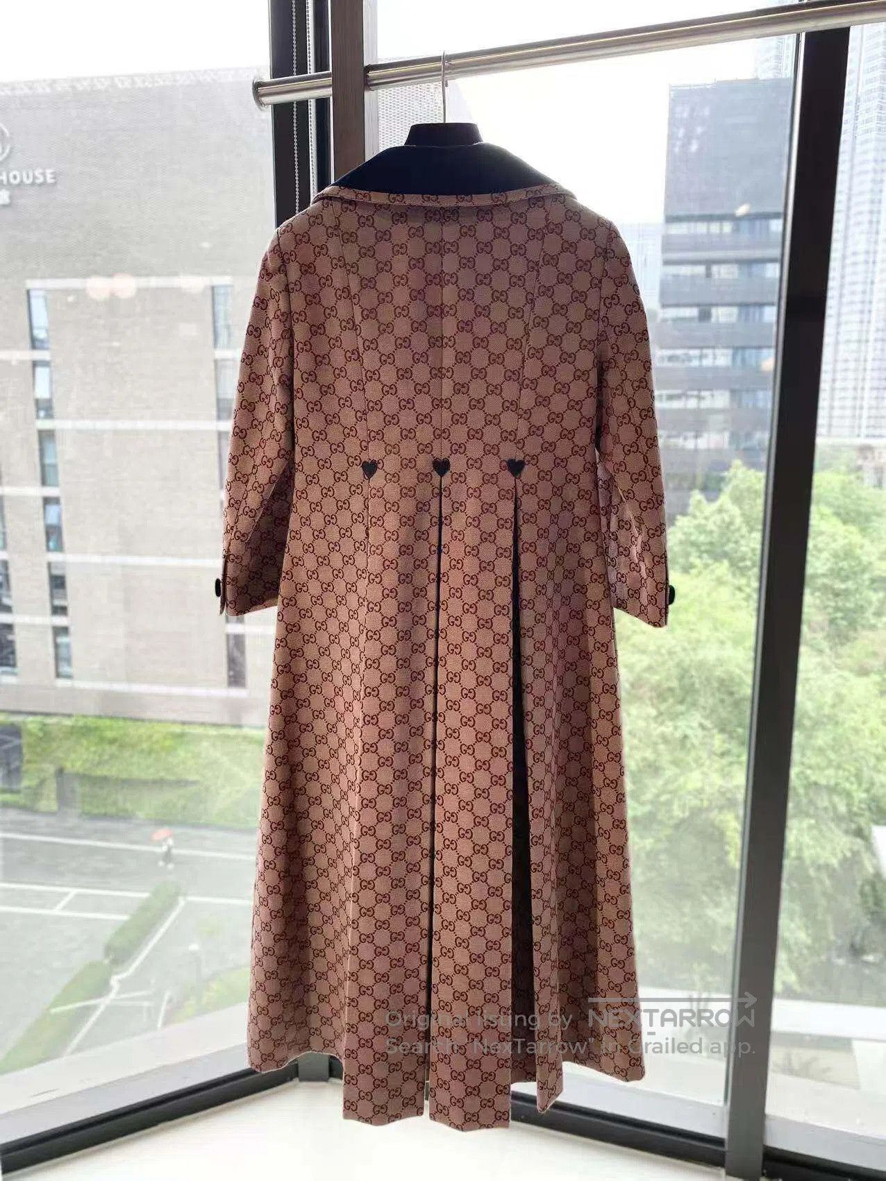 Gucci Guicci GG Monogram Double-Breasted Coat with Velvet Notch Size XS / US 0-2 / IT 36-38 - 3 Thumbnail