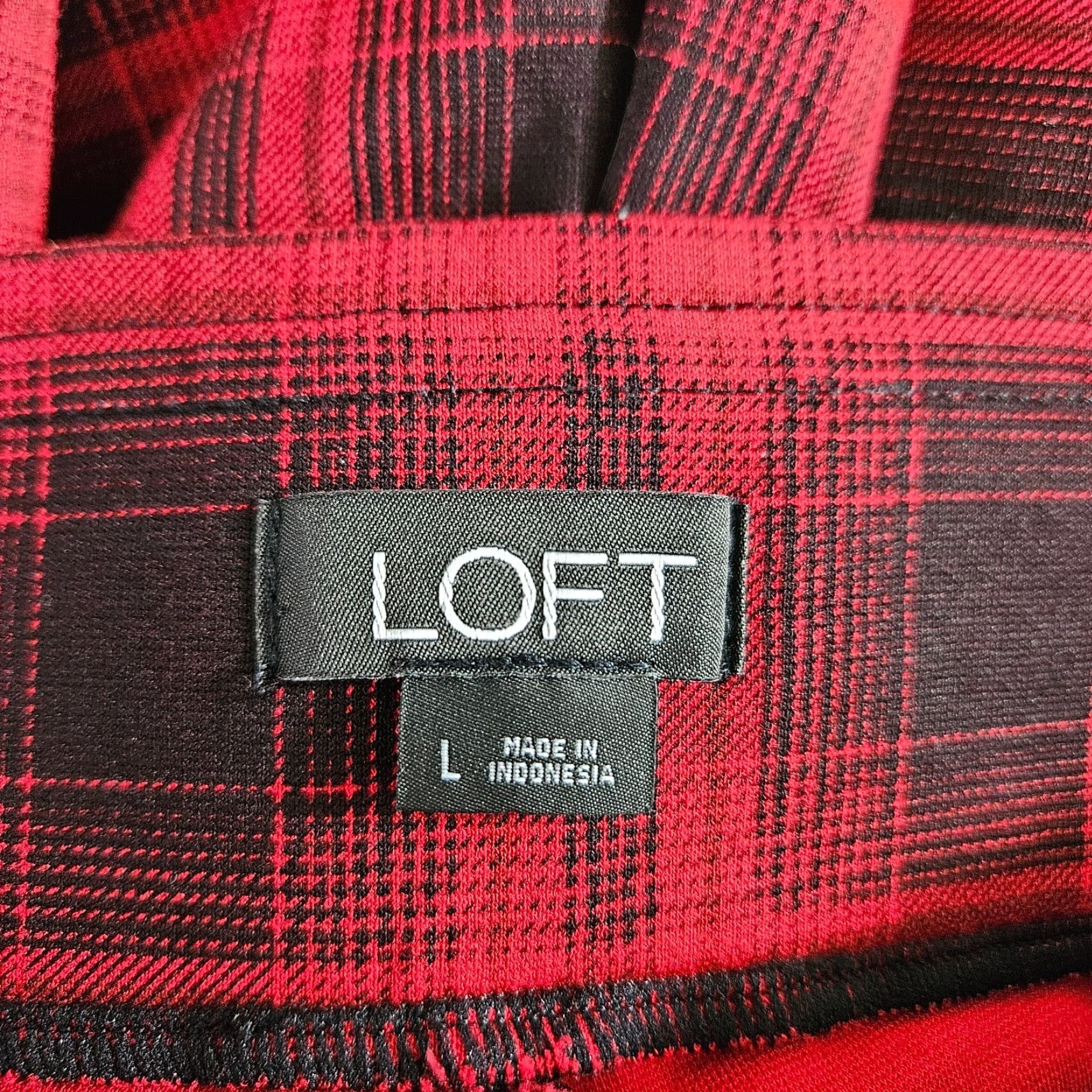Loft VINTAGE LOFT? Ann Taylor LOFT Womens Leggings Cropped Size L Red Plaid Mid Rise Size 36" / US 14 / IT 50 - 7 Thumbnail