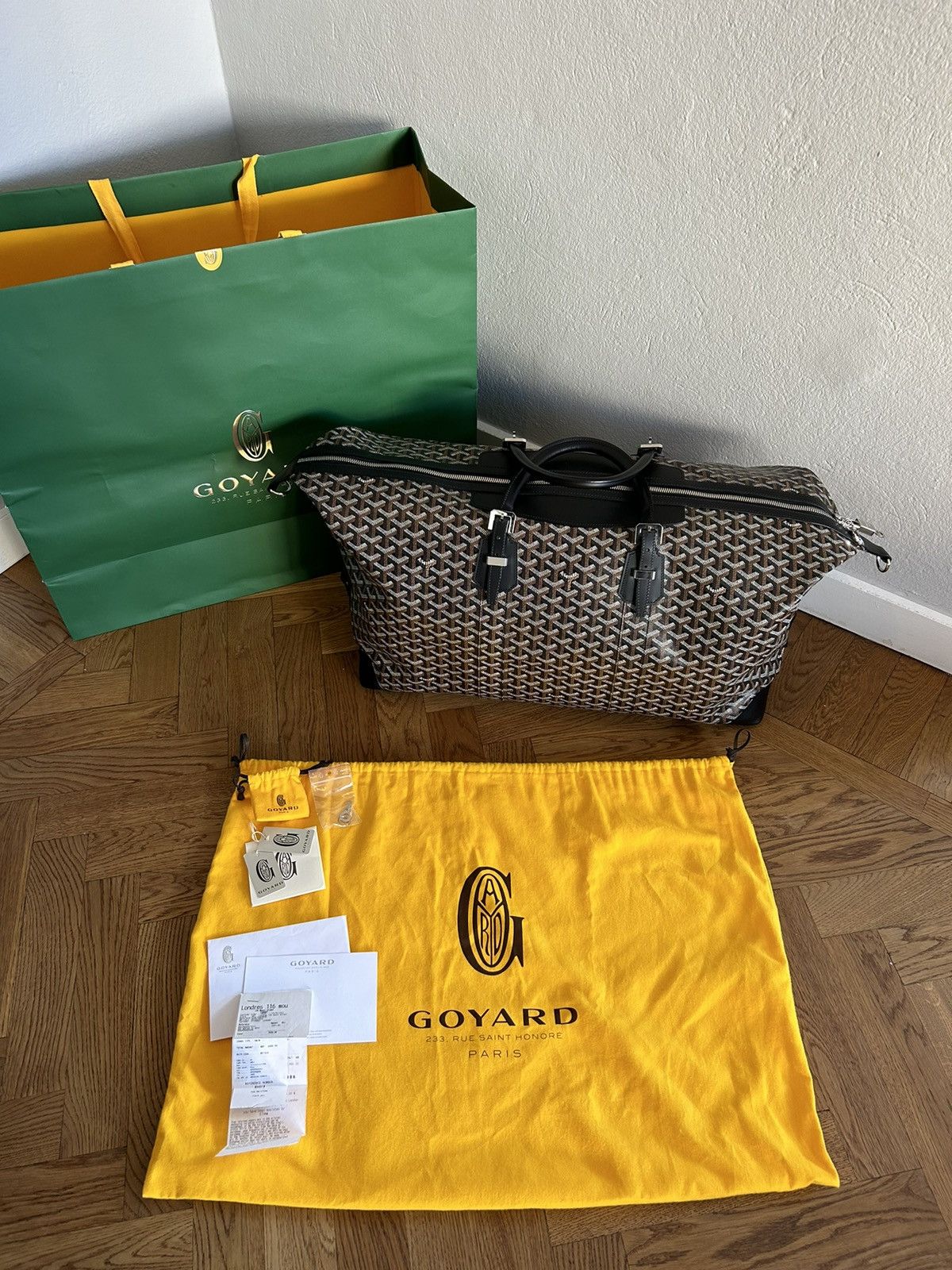 image of Goyard 55 Boeing Duffle Bag in Black, Men's