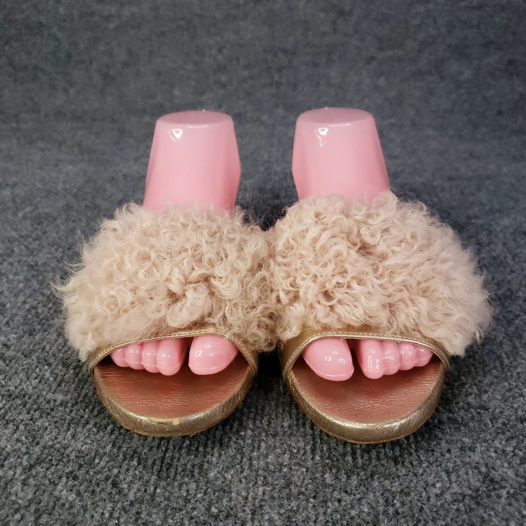 Loeffler Randall Loeffler Randall Slide Sandal Size 6.5 Pink Gold Shearling Flat Womens Size US 7 / IT 37 - 3 Thumbnail