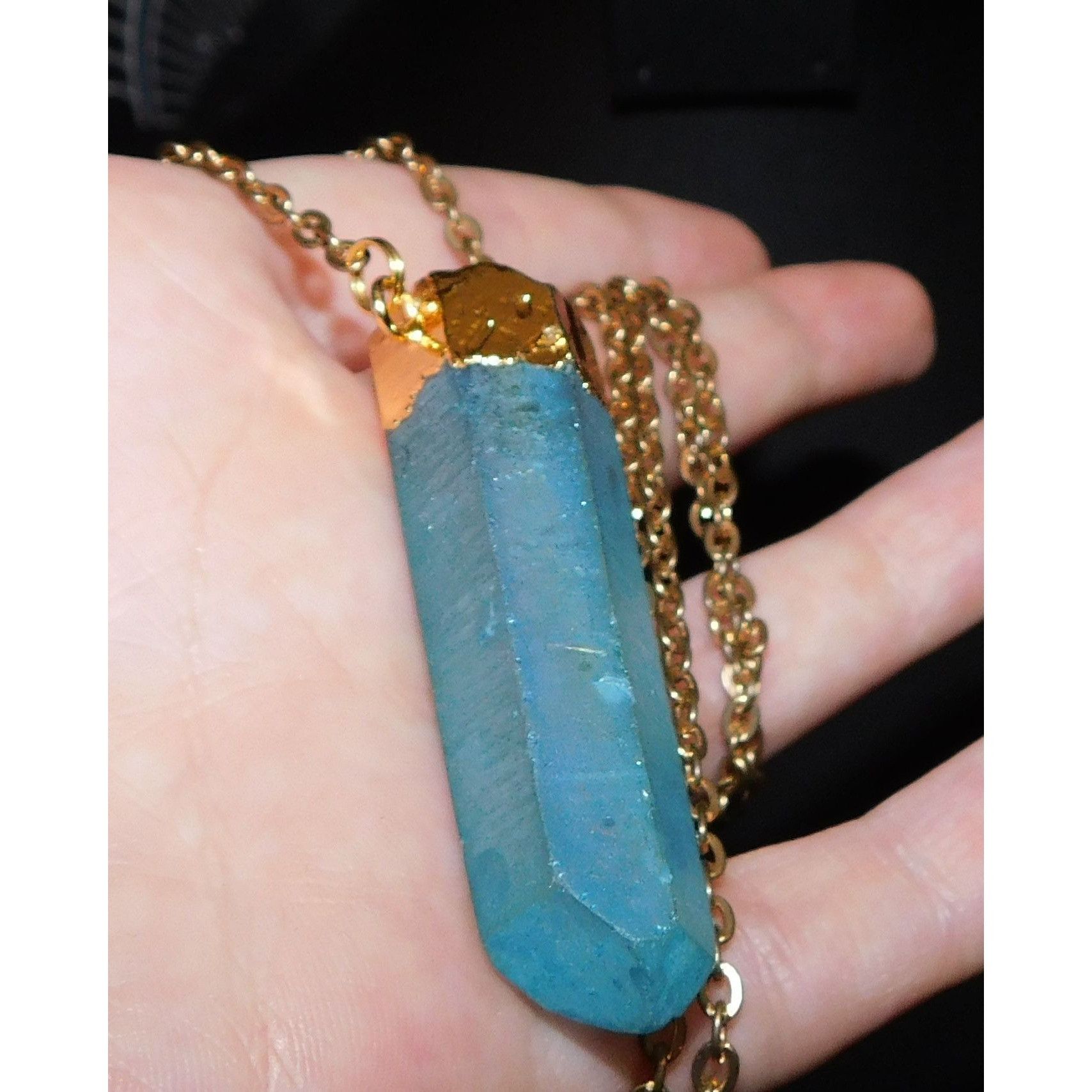 Other Beljoy Quartz Pillar Necklace With Blue Frost Finish And Gol Size ONE SIZE - 6 Thumbnail