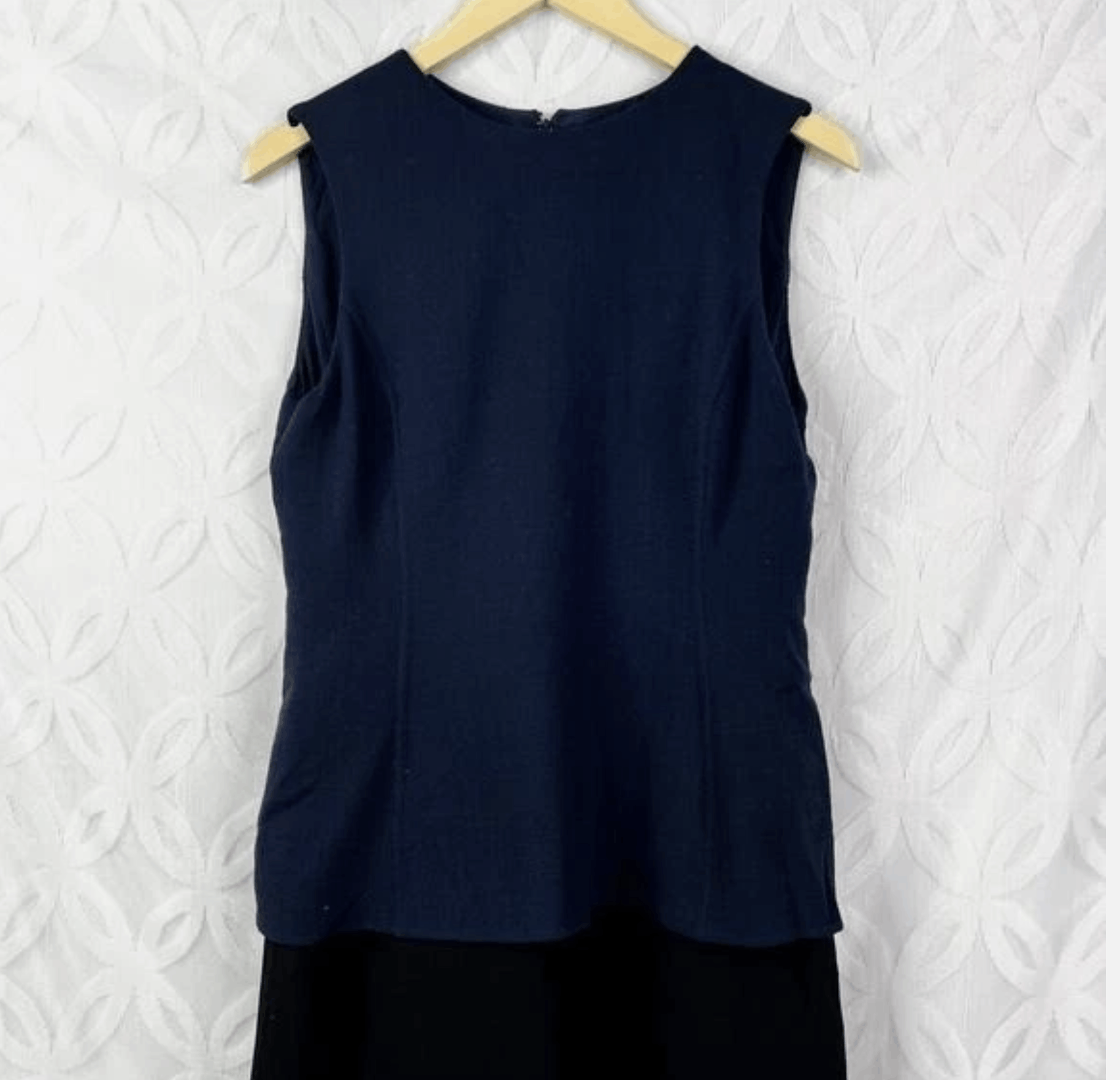 Oscar De La Renta OSCAR DE LA RENTA Layered Two Tone Crepe Dress Size M / US 6-8 / IT 42-44 - 4 Thumbnail