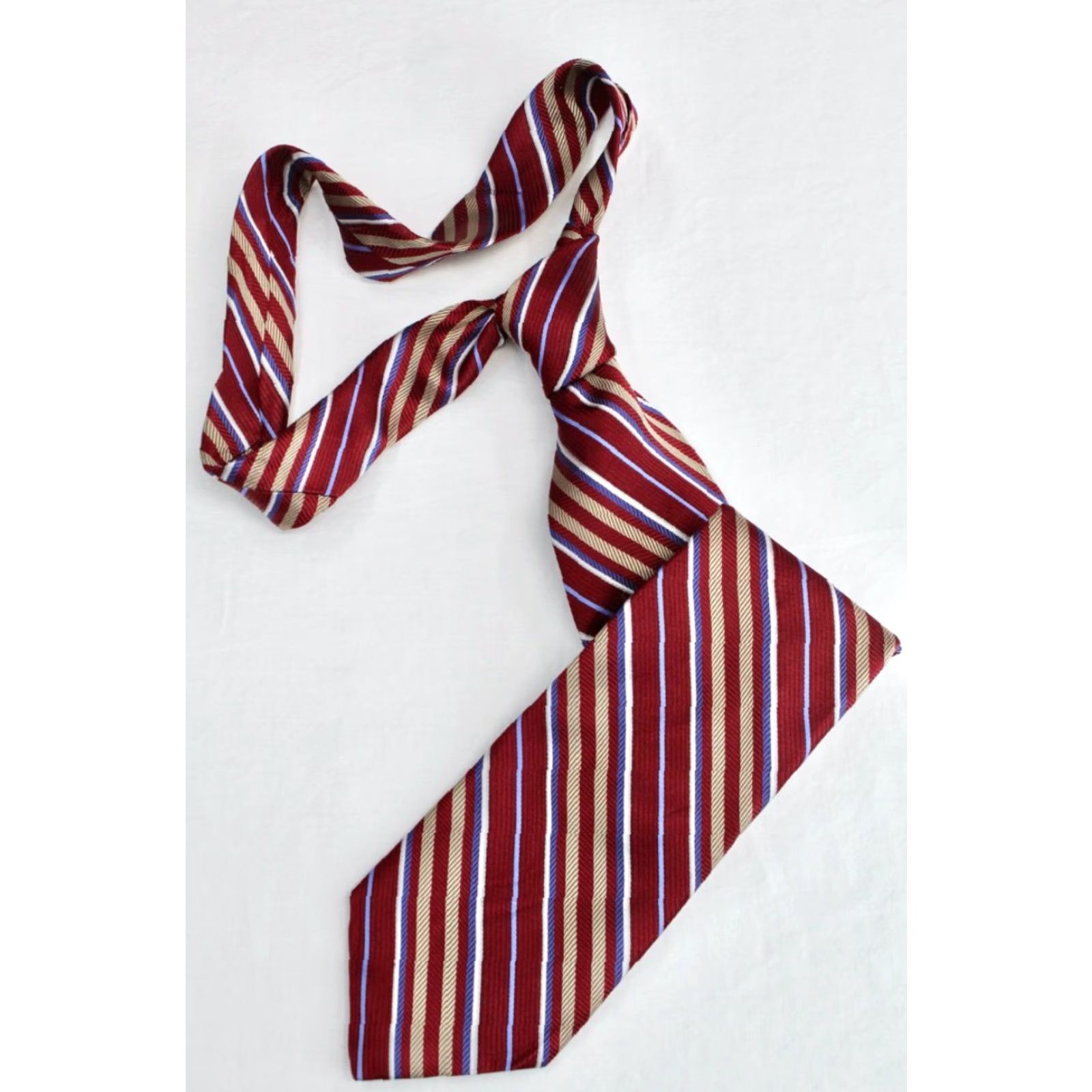 Robert Talbott Chelsea Talbott Robert Talbott Chelsea Necktie Men Silk Red Blue Stripes Designer USA 59" Long 4" Wide Size ONE SIZE - 6 Thumbnail