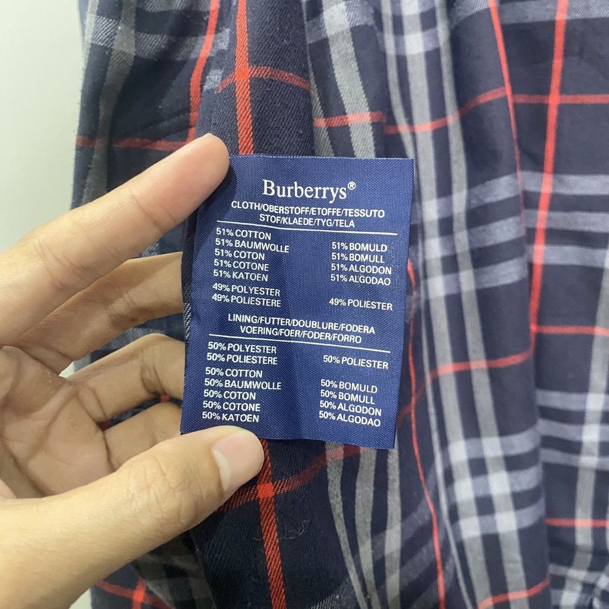Burberry VTG Burberry Navy Balmacaan Coat Nova Check Lining England Size US L / EU 52-54 / 3 - 15 Thumbnail
