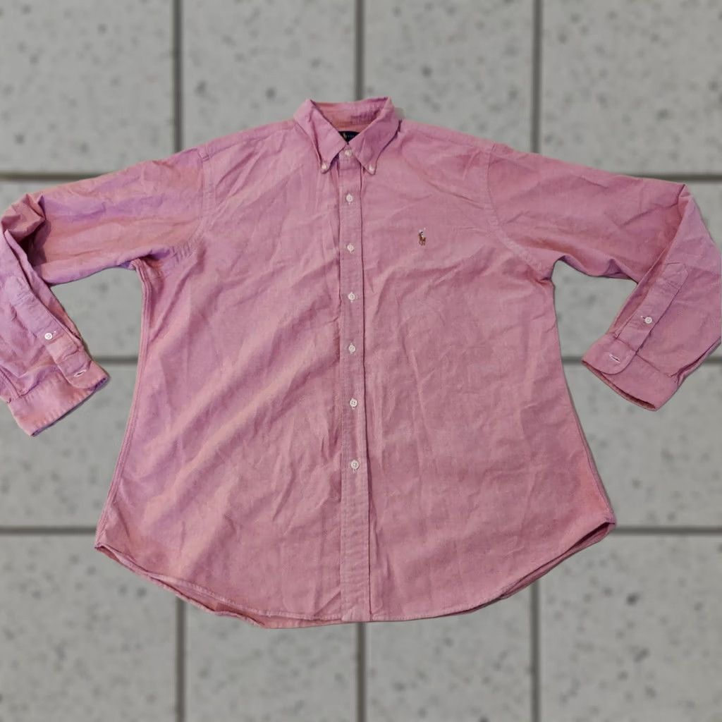 Polo Ralph Lauren Polo Ralph Lauren Shirt Mens XL Purple Button-Up Cotton Long Sleeve Dress Shirt Size 46R - 1 Thumbnail