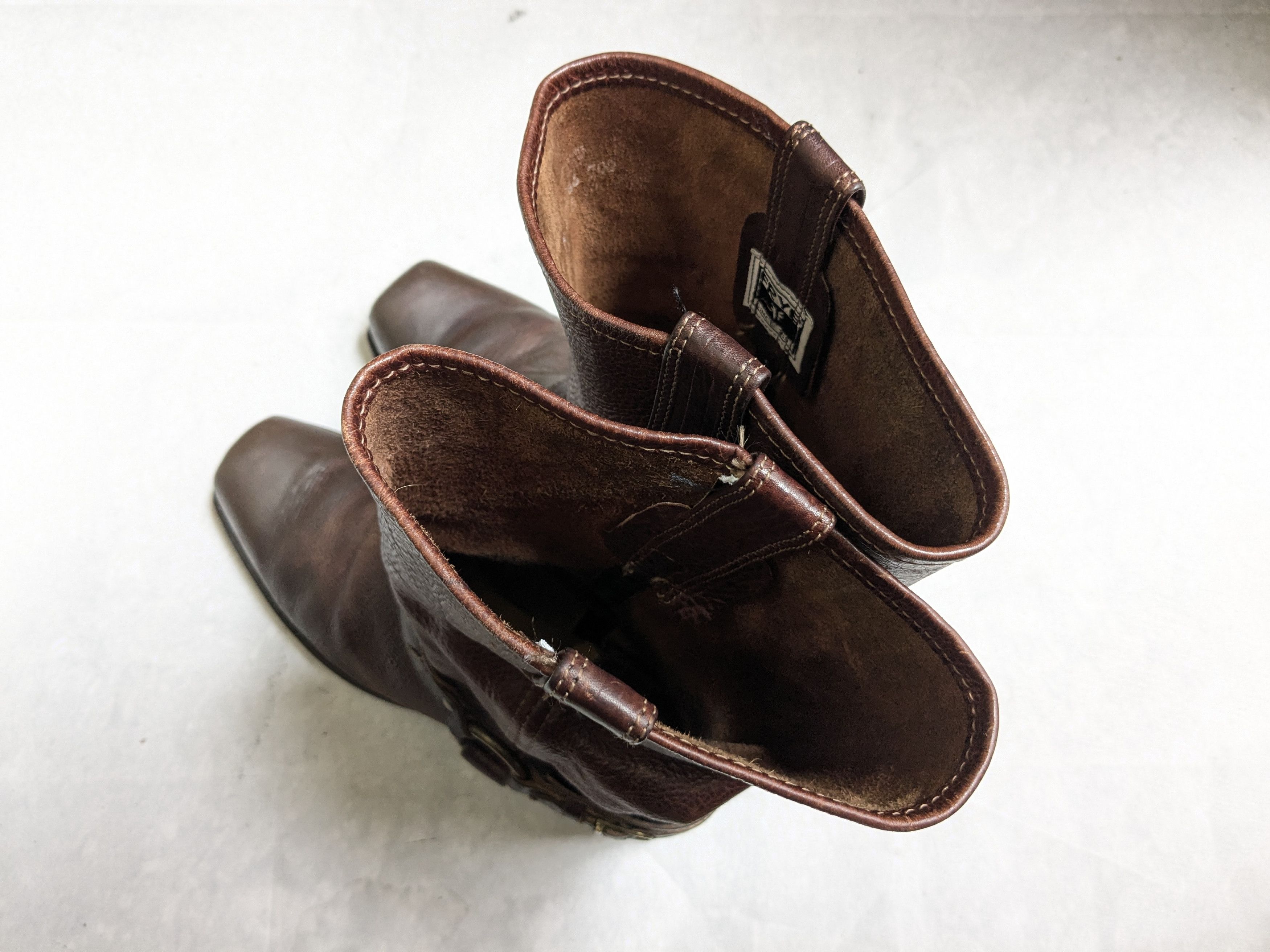 Frye Frye Harness Boots Brown Leather 11 M Buckle Size US 11 / EU 44 - 15 Thumbnail
