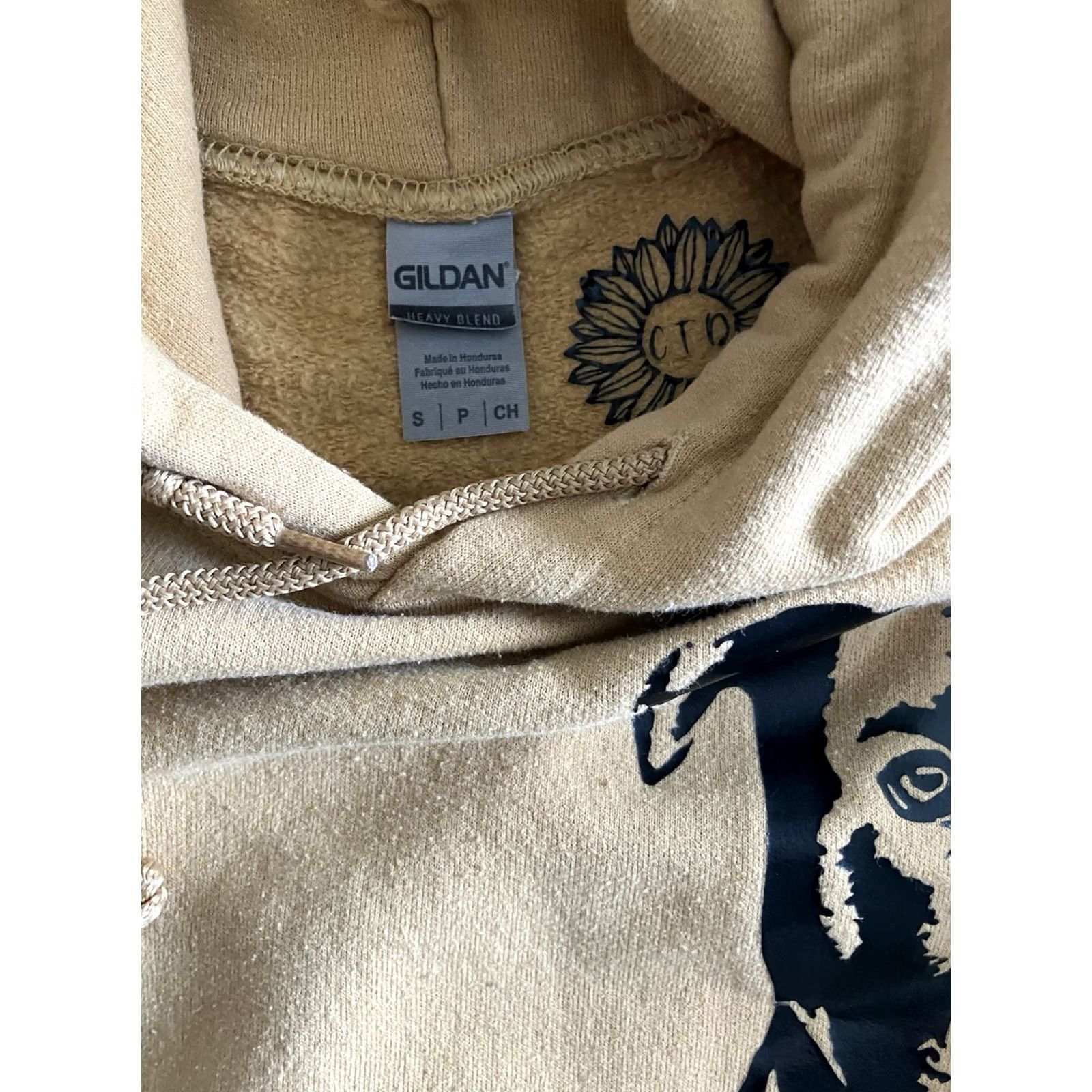 Gildan Gildan Hoodie Sweatshirt Womens S Yellow Graphic Dog My Tatted Mom Loves Me Size S / US 4 / IT 40 - 2 Thumbnail
