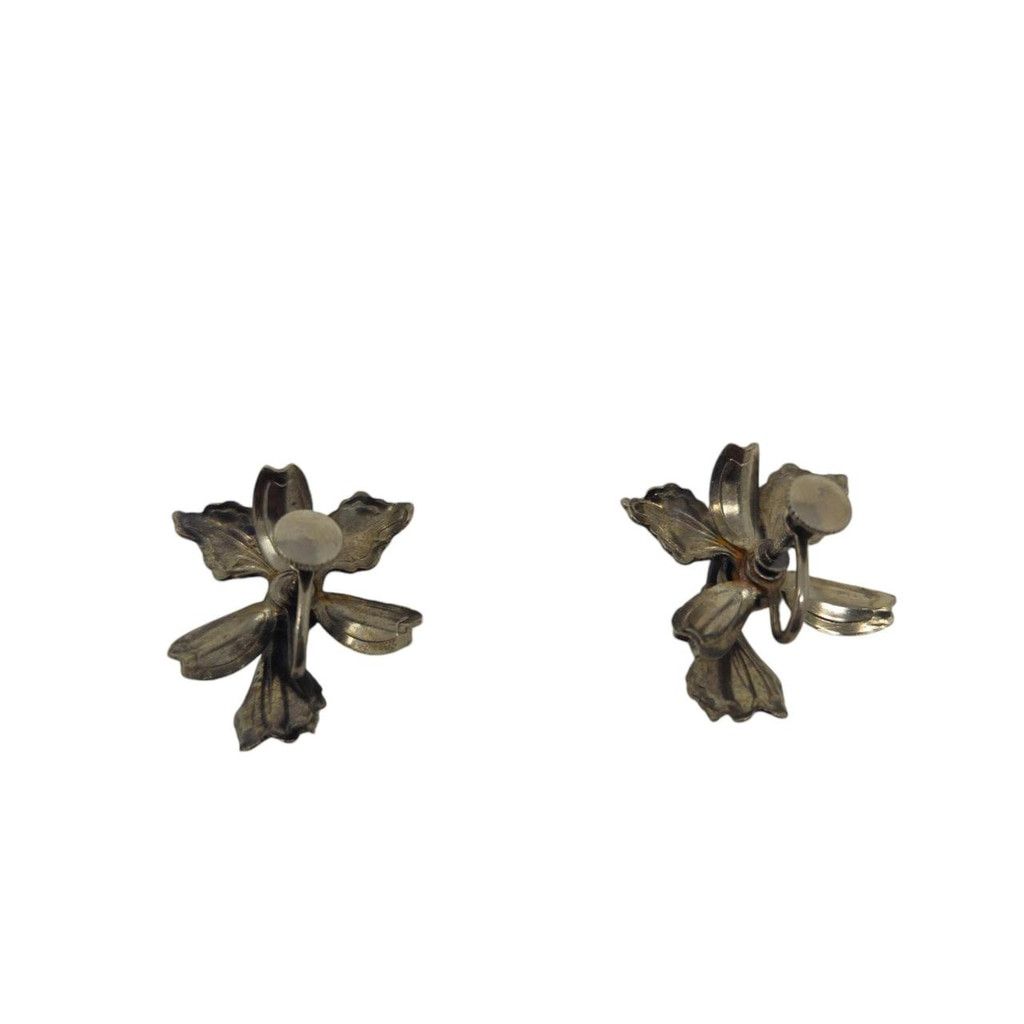 Vintage Vintage Purple 1940s–1950s Floral Screw-Back Earrings Size ONE SIZE - 4 Thumbnail