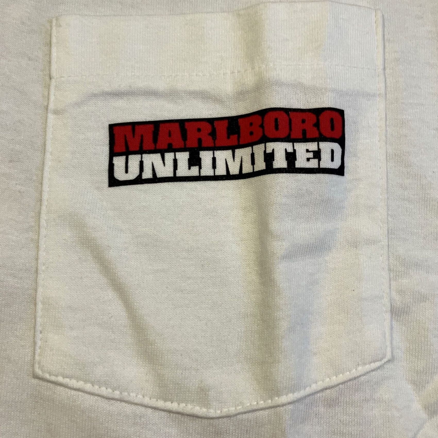 Fruit Of The Loom VINTAGE Marlboro Unlimited Pipestone Pass Pocket T Shirt XL White Cotton Mens Pocket T-Shirt 1996 Size US XL / EU 56 / 4 - 3 Thumbnail