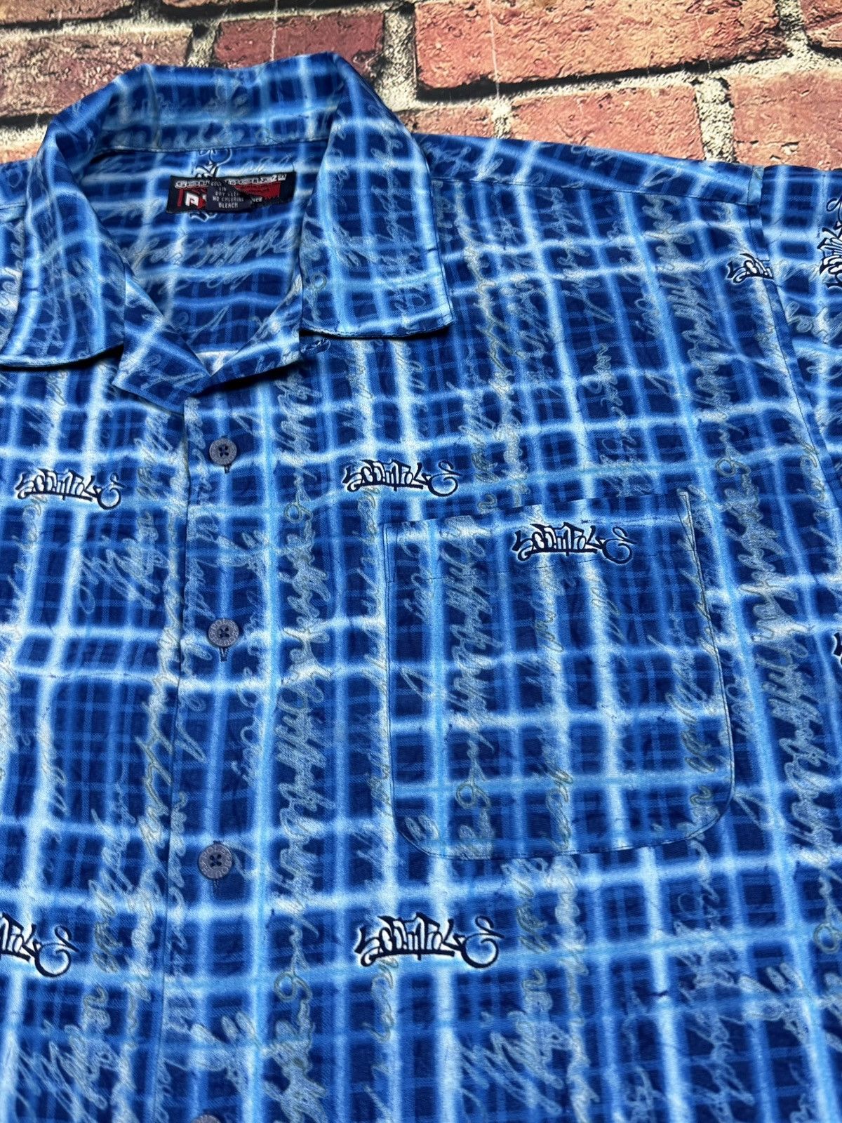 Southpole Vintage Y2K Southpole Blue Button Down Shirt AOP Hip Hop Size US XL / EU 56 / 4 - 4 Thumbnail