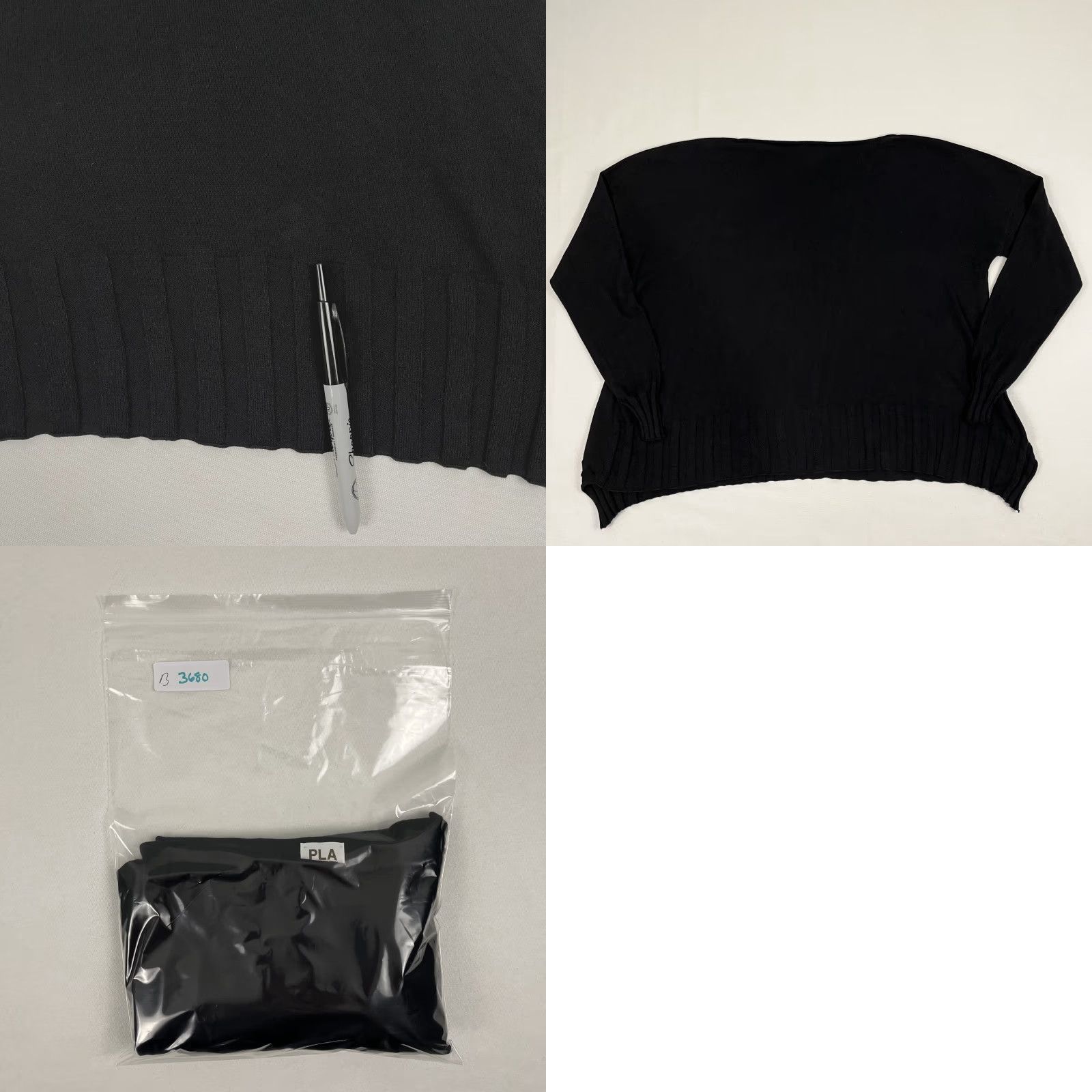 Vintage VINTAGE Planet by Lauren G Sweater Womens OS Oversized Black Knit Ribbed Minimalist Size ONE SIZE - 8 Thumbnail