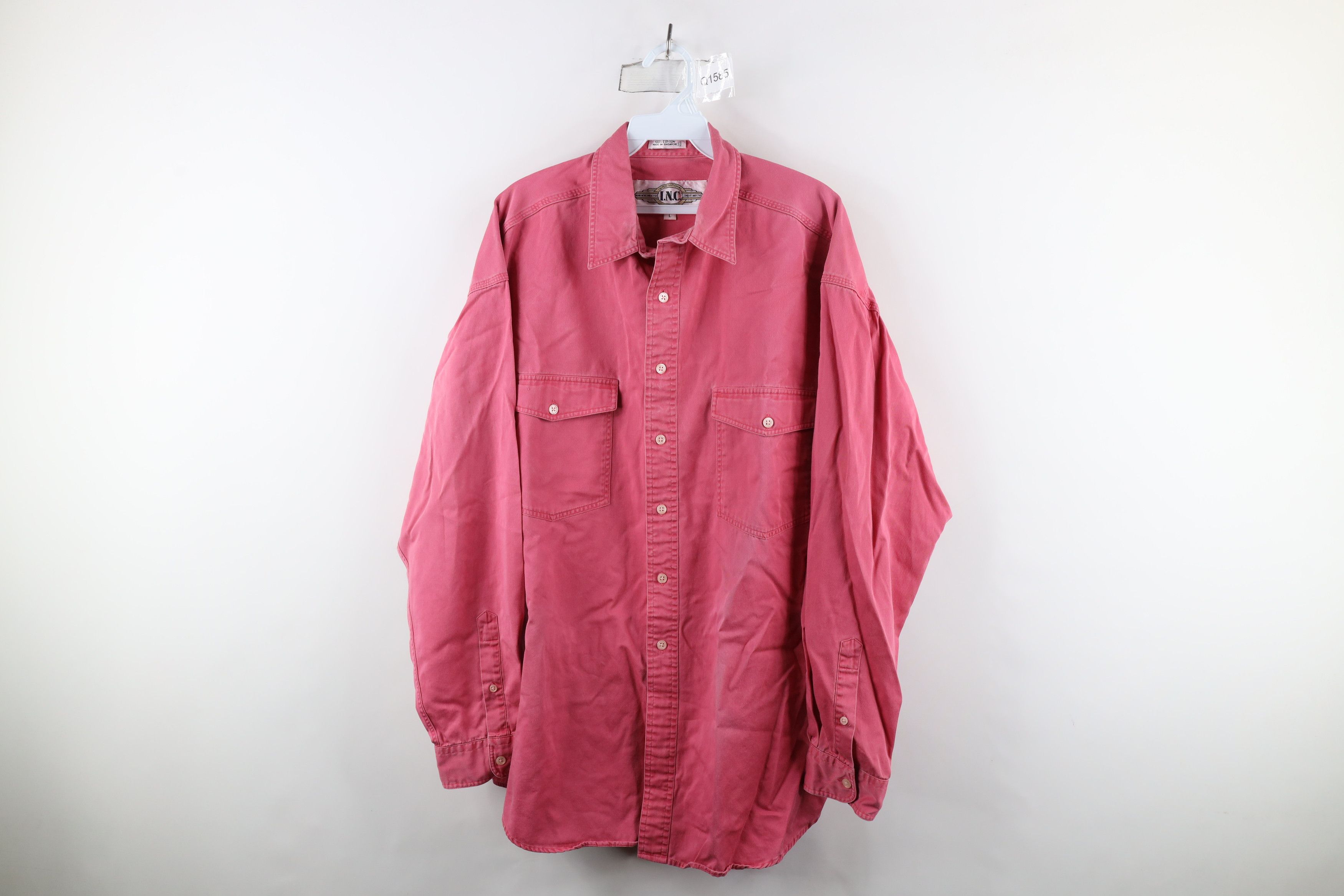 Vintage Vintage 90s Streetwear Fit Stonewash Collared Button Shirt Size US L / EU 52-54 / 3 - 1 Thumbnail