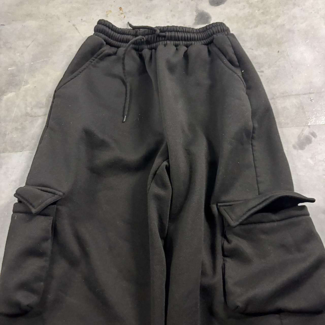Vintage Crazy Vintage Y2K/2000s Baggy Black Streetwear Skater Cargo Sweatpants! Fits S Size US 28 / EU 44 - 4 Thumbnail