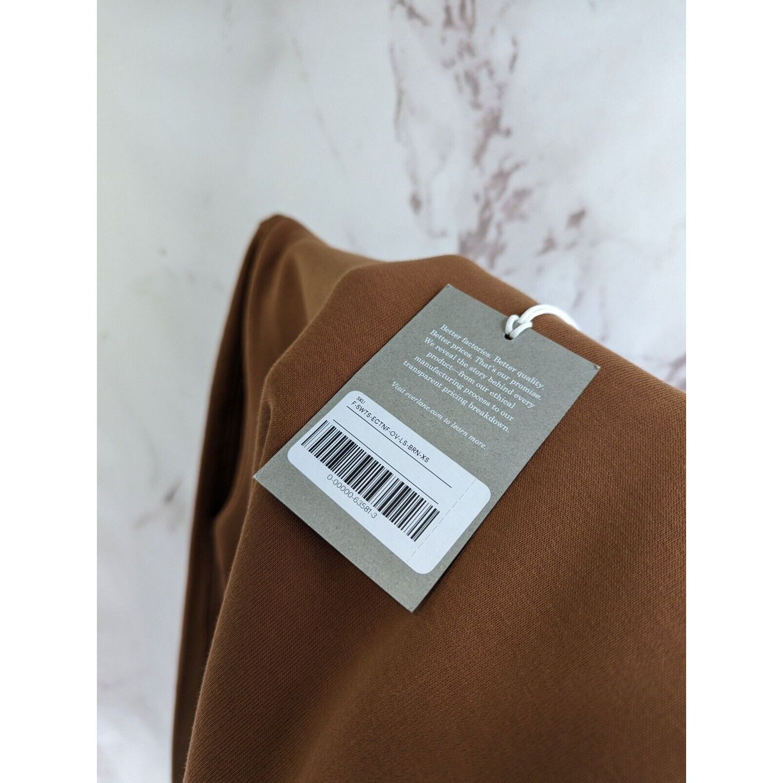 Everlane Everlane Sweatshirt Women XS Cocoa Mock Fleece Pullover Size XS / US 0-2 / IT 36-38 - 8 Thumbnail