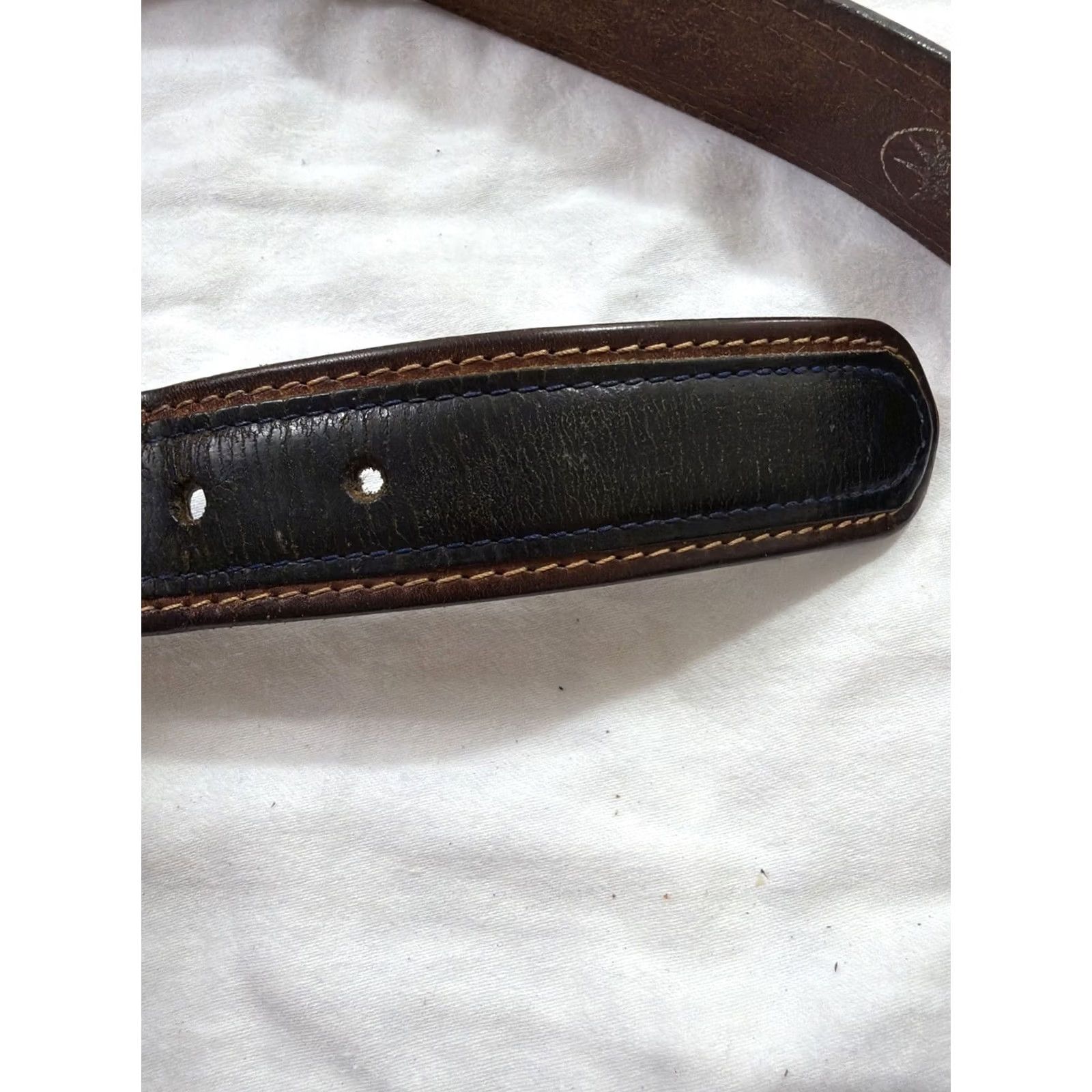 Vintage VINTAGE Unbranded Belt Leather Brown 36 Men Casual Accessory Belt Mens 36 Brown Leather Vintage Fashion 90s Size 36 - 6 Thumbnail