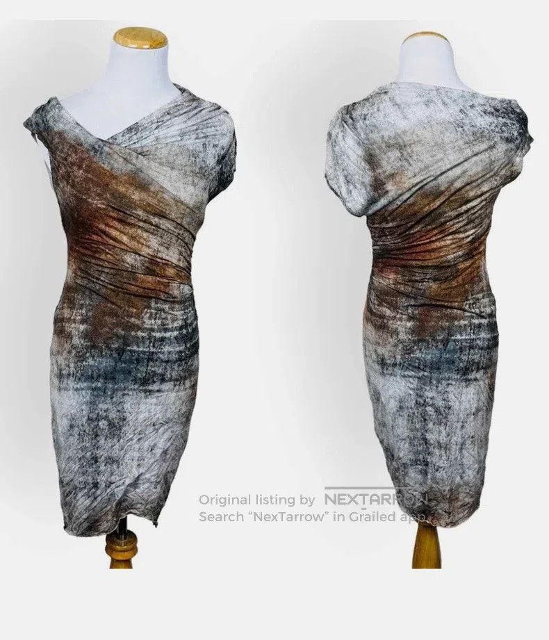Helmut Lang Helmut Lang size P 11 Style, Earth Tones Rock Pattern Dress Size XXS / US 00 / IT 34 - 8 Thumbnail