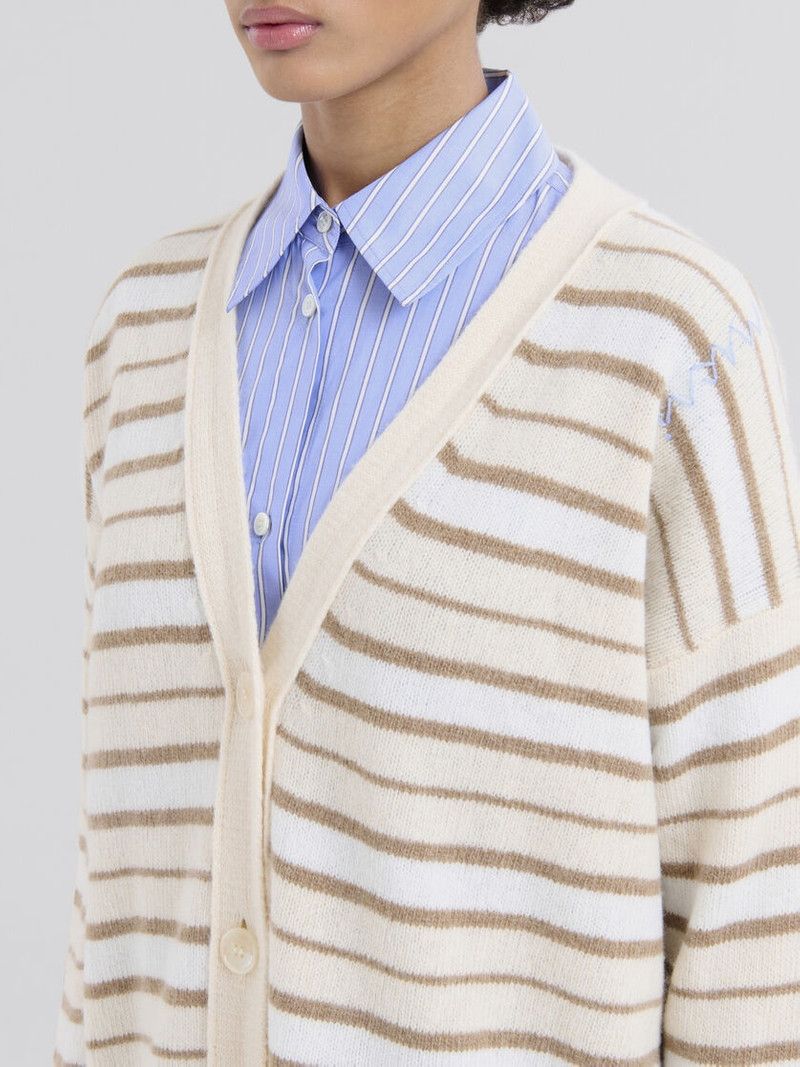 Marni o1w1db10426 Cashmere Blend Cardigan in Beige Size XL / US 12-14 / IT 48-50 - 5 Thumbnail