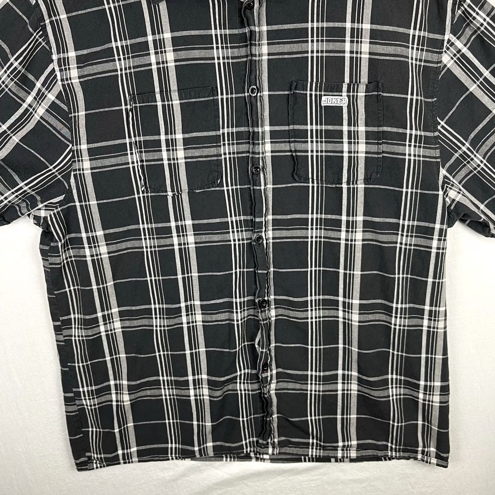 Vintage Joker Shirt Mens 3XL Black Button Up Plaid Pocket Streetwear Cholo Chicano Vintage Casual Workwear Shirt Mens 3XL Black Plaid Pocket Button-Up Shirt Size US XXL / EU 58 / 5 - 3 Thumbnail