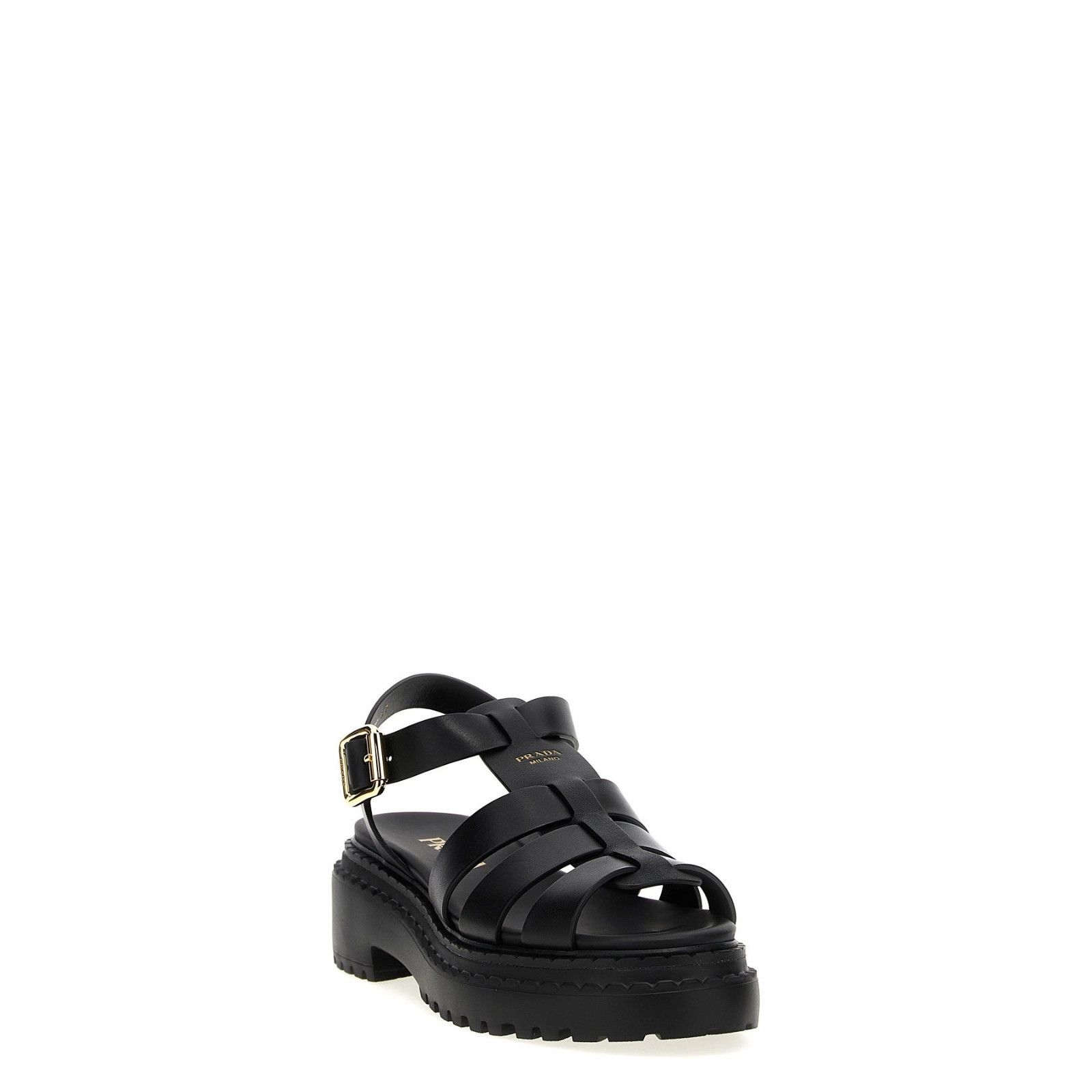 Prada PRADA Monolith Black Leather Sandals New & Authentic (Women' Size US 10 / IT 40 - 5 Thumbnail