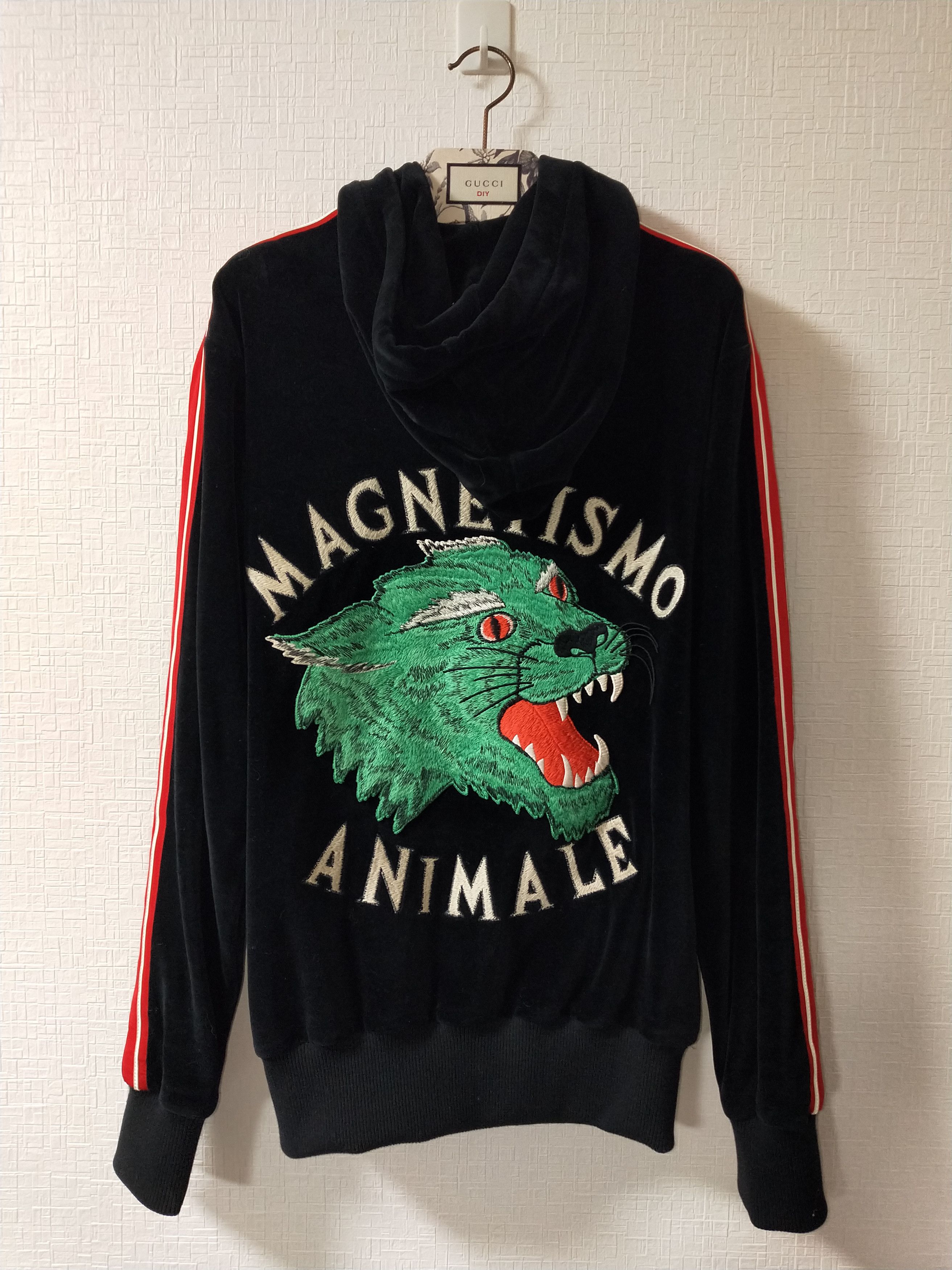 Gucci Magnetismo Animale Panther Velour Hoodie Grailed