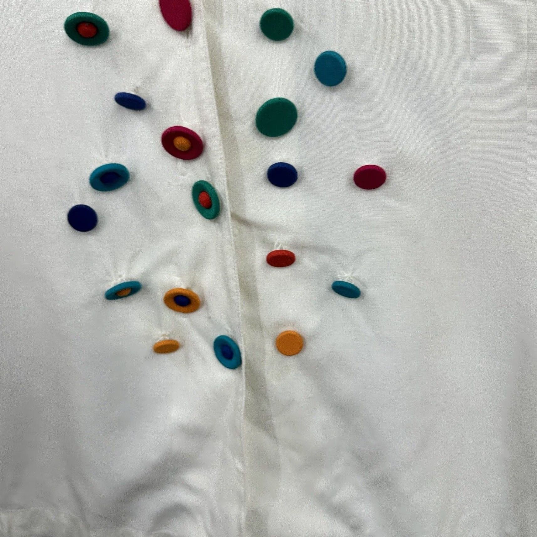 Express VINTAGE Express Blouse Shirt Womens S Ivory 90s Clowncore Button Collared Long Sleeve Retro Boho 80s 90s Womens Size S / US 4 / IT 40 - 4 Thumbnail