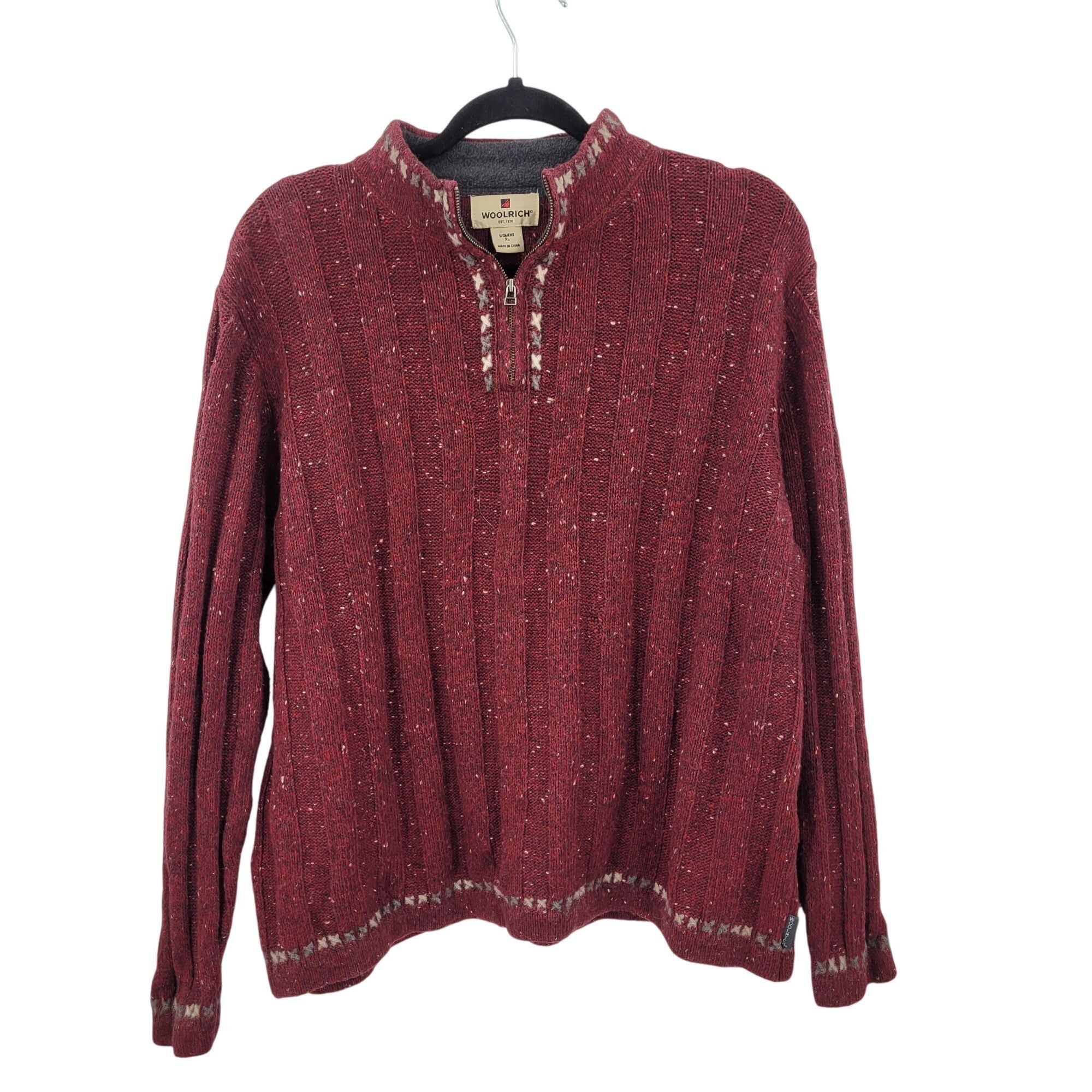 Woolrich Woolen Mills Woolrich Womens XL Ruby Heather Henley Sweater Wool Ribbed K Size XL / US 12-14 / IT 48-50 - 10 Thumbnail