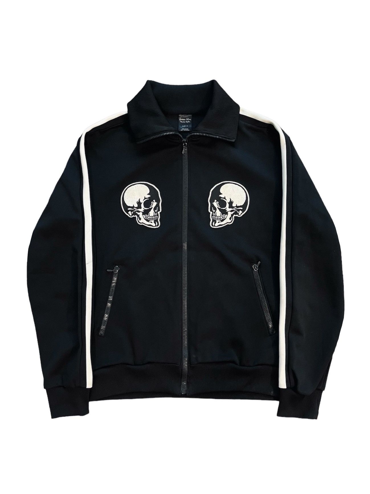 Image of Number N Ine Ss04 Double Skull Track Jacket in Black, Men's (Size XL)